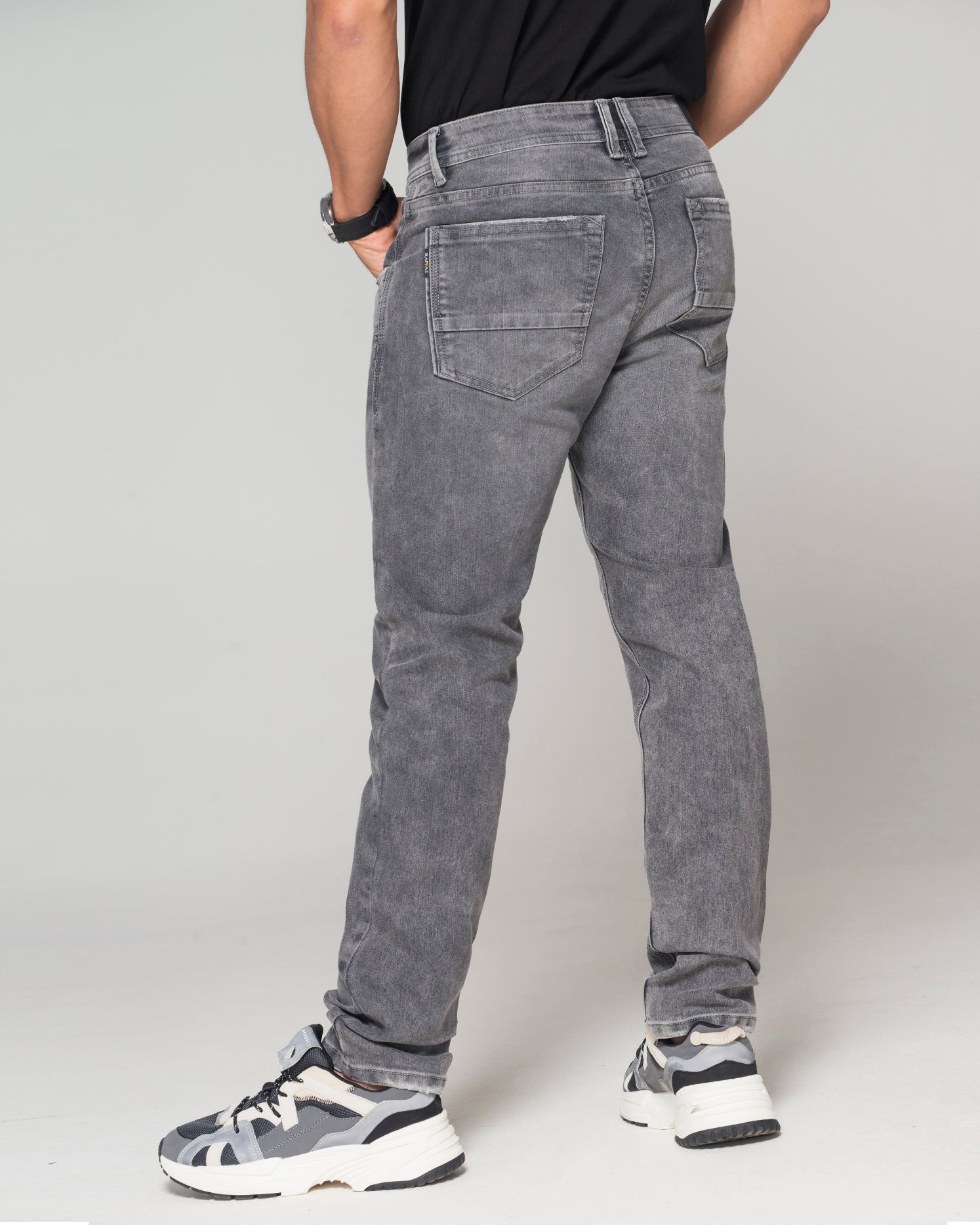 Jean Slim Color Gris Medio Marca Rappaz