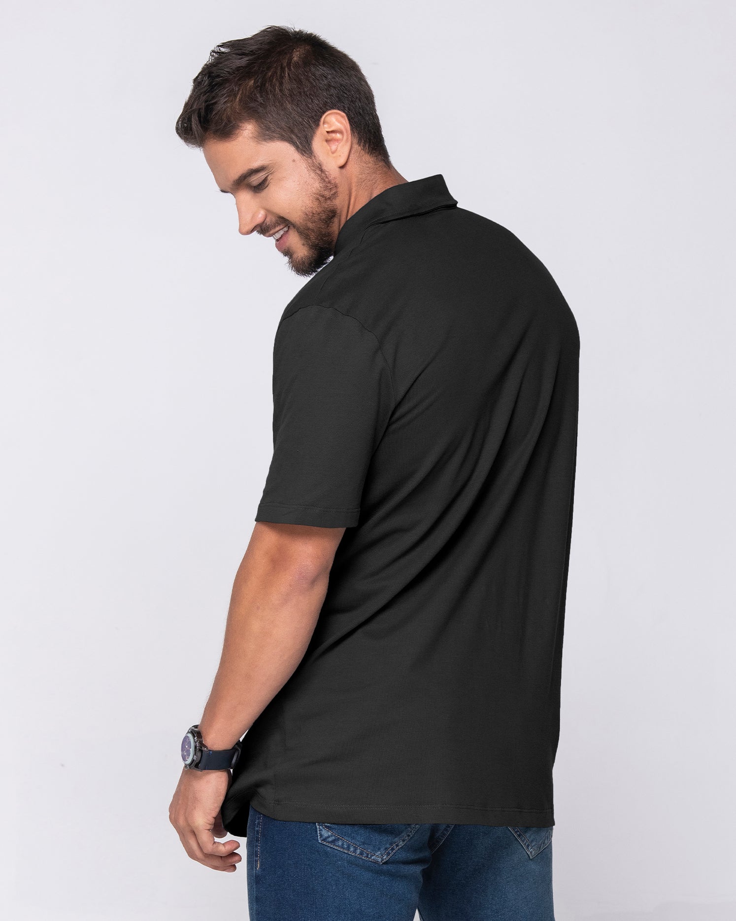 Camiseta Polo Beige, Negro, Gris Medio Y Terracota Marca Rappaz