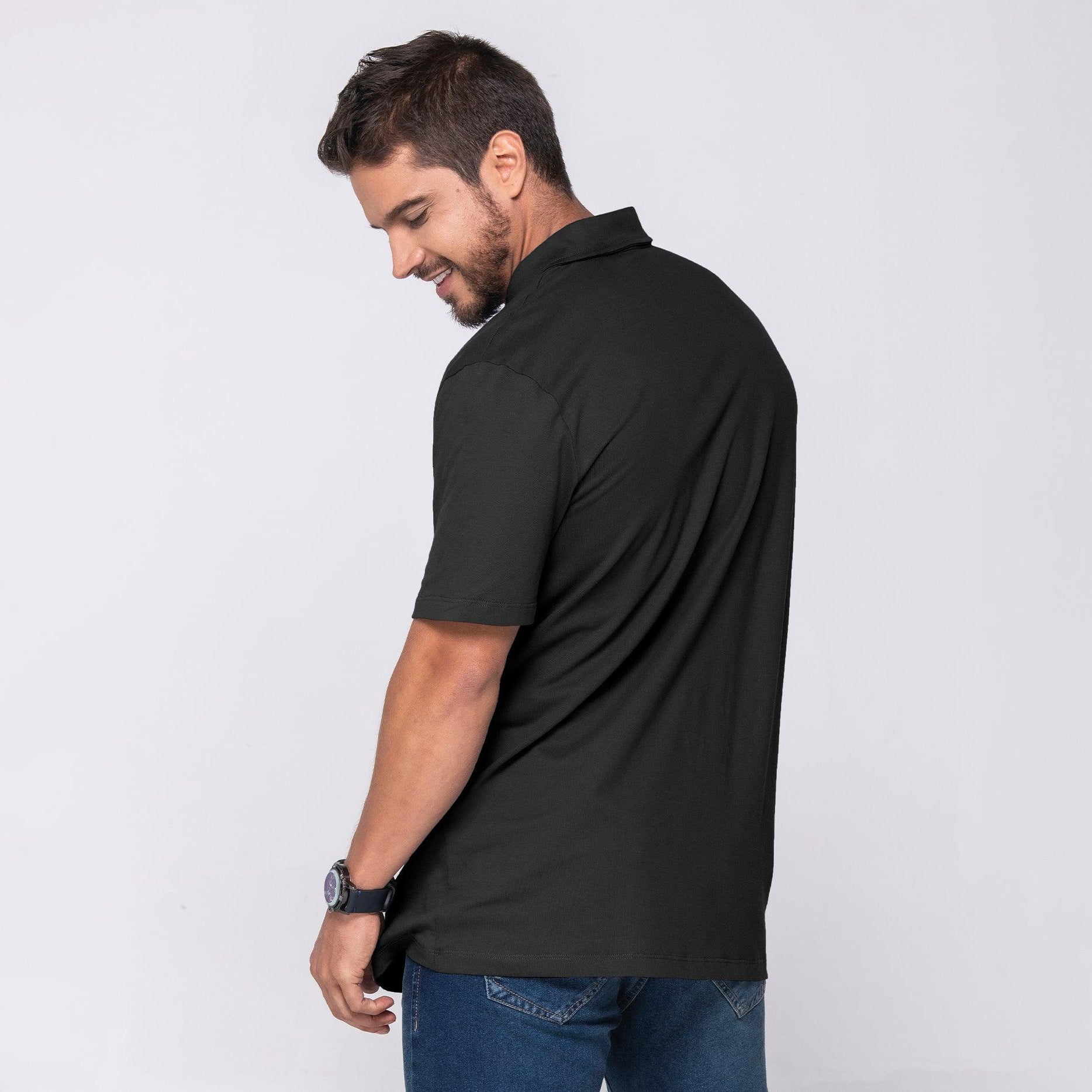 Camiseta Polo Beige, Negro, Gris Medio Y Terracota Marca Rappaz