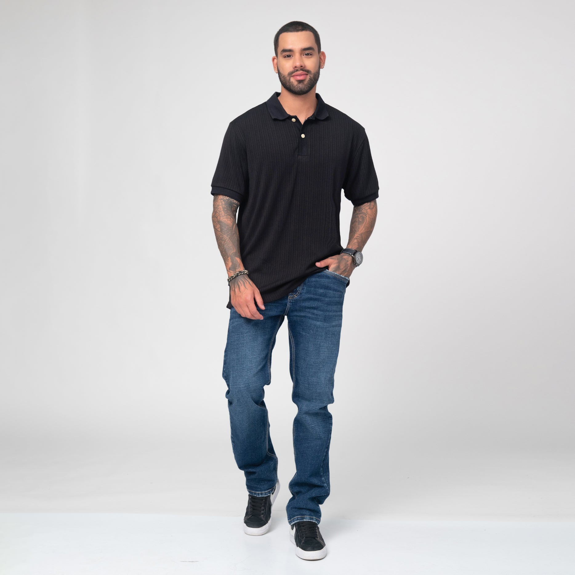 Jean Regular Desgaste Efecto Drapeado Marca Rappaz