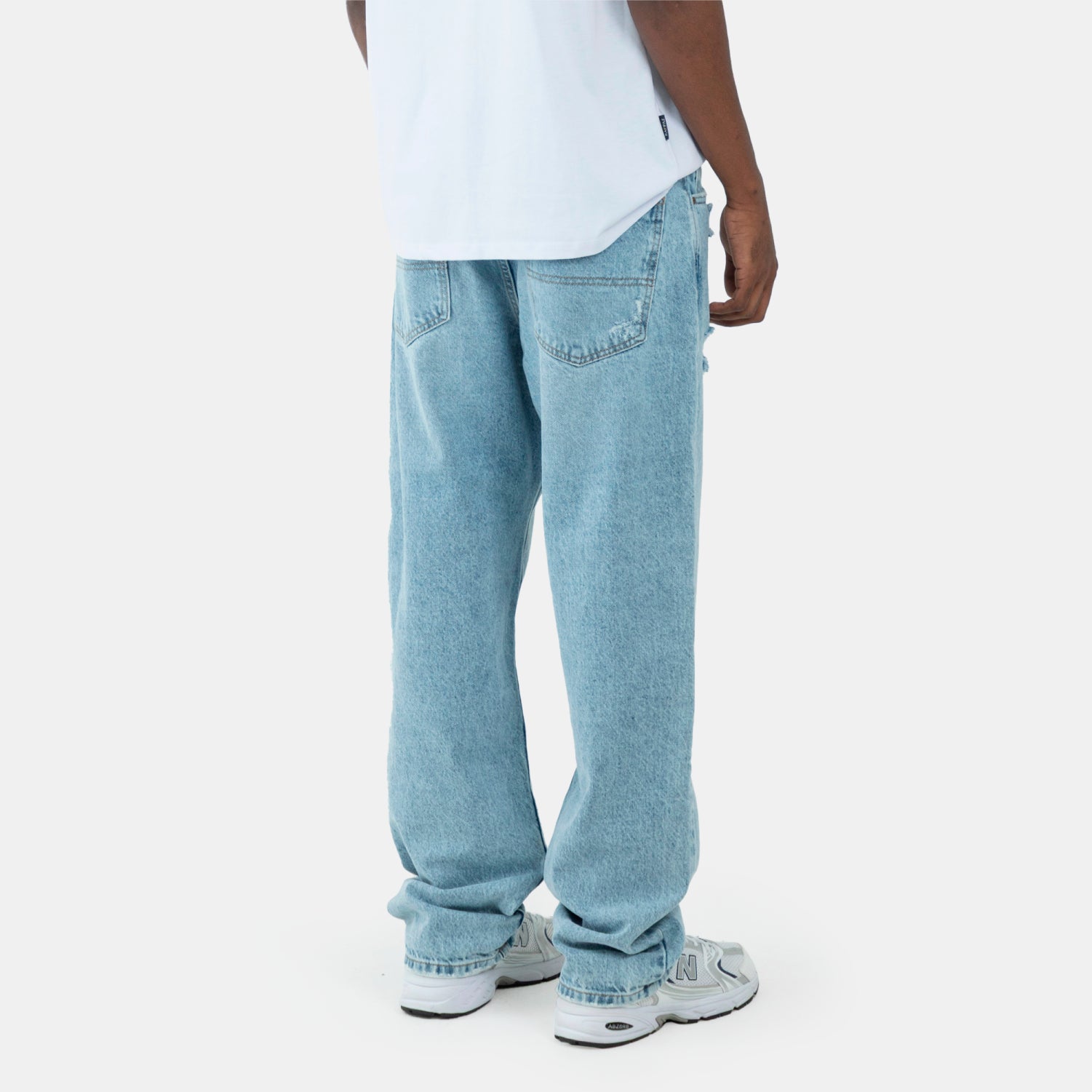 Light Blue Distressed Relaxed Jean