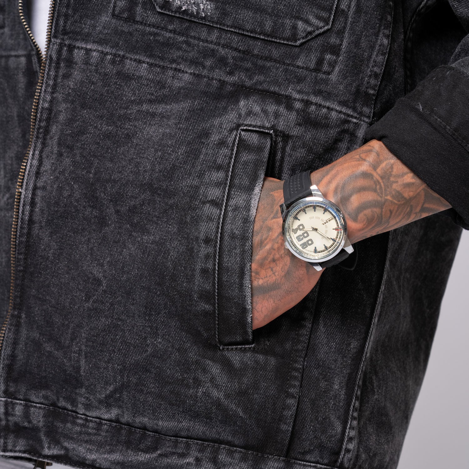Chaqueta Doble Faz Color Gris Oscuro Marca Rappaz