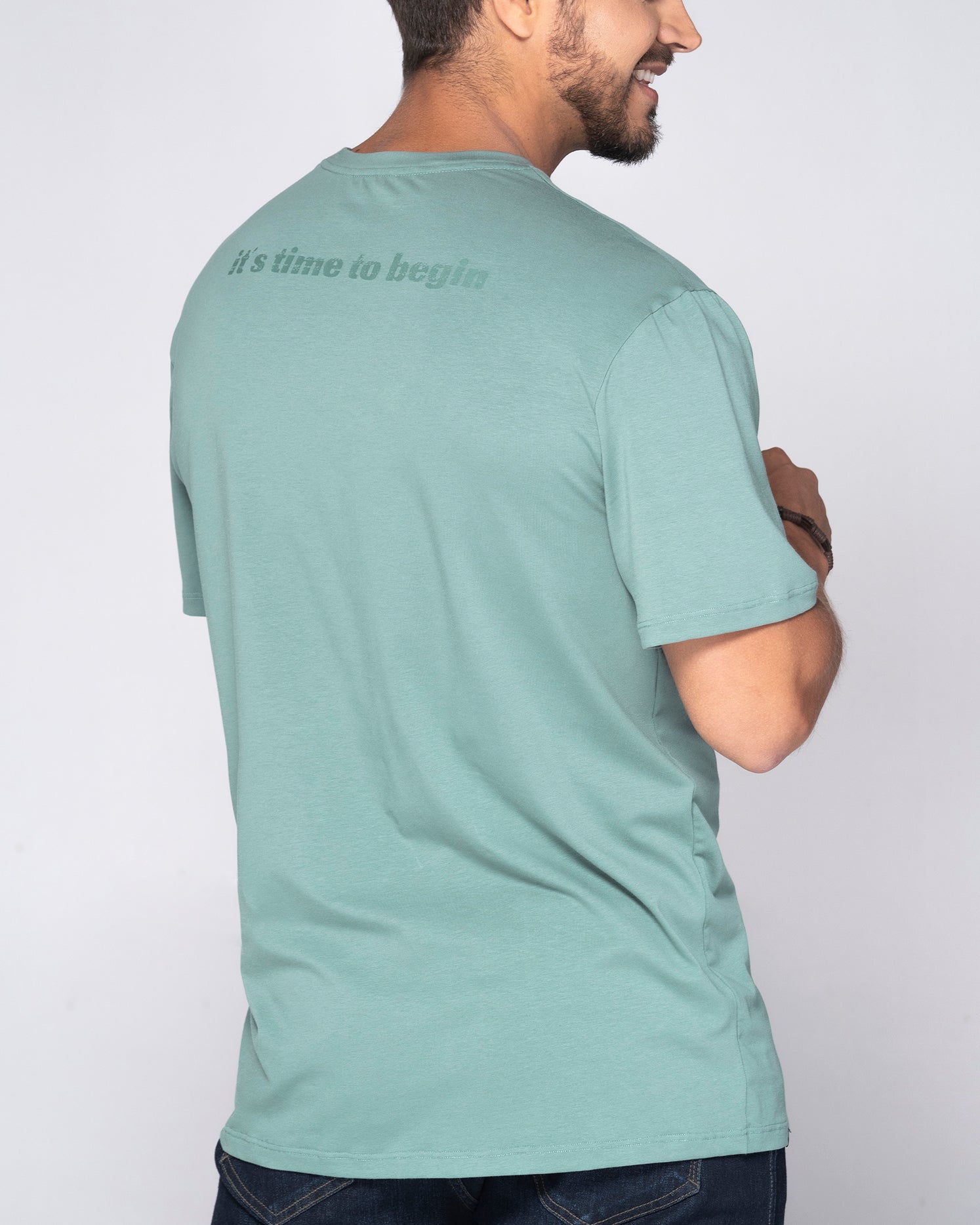 Camiseta Regular Color Verde Menta, Blanco Y Negro Marca Rappaz