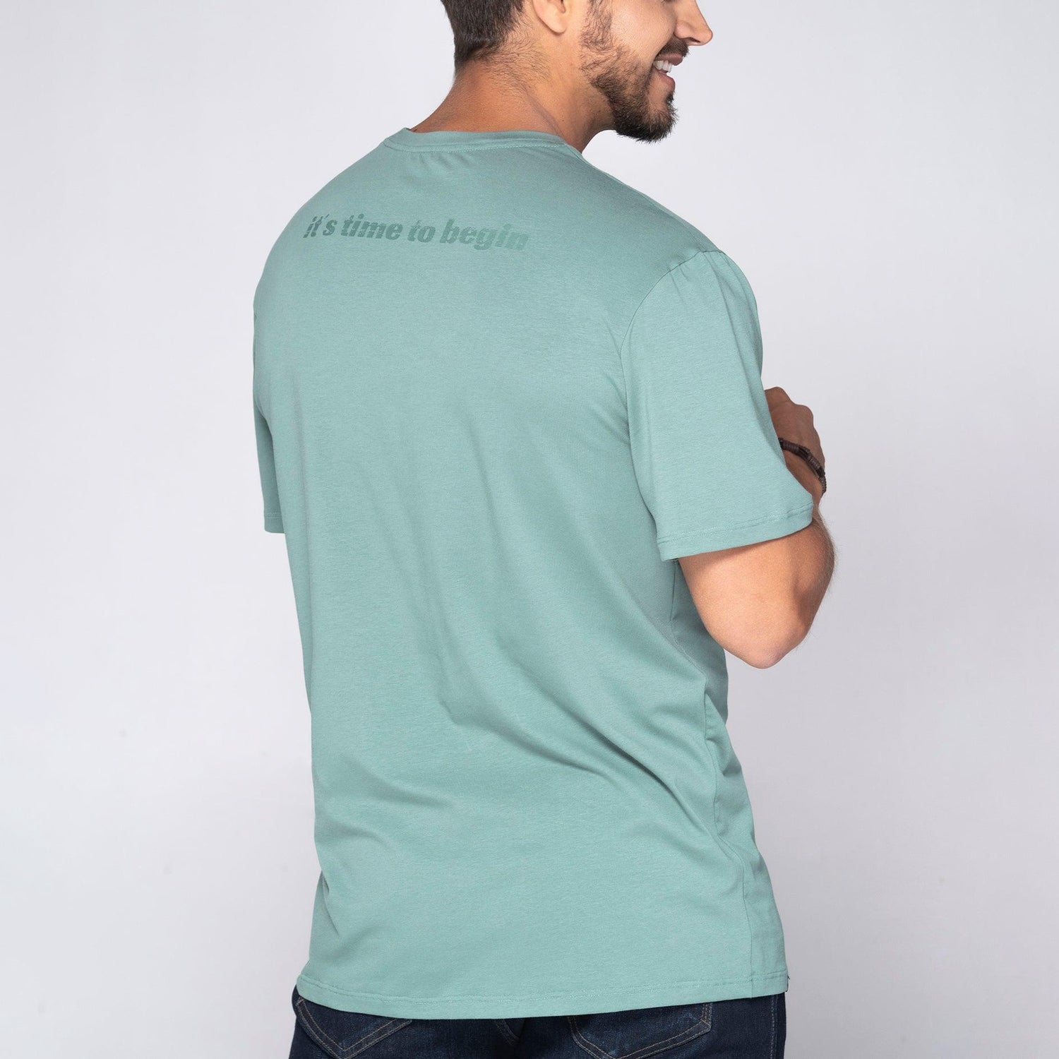 Camiseta Regular Color Verde Menta, Blanco Y Negro Marca Rappaz
