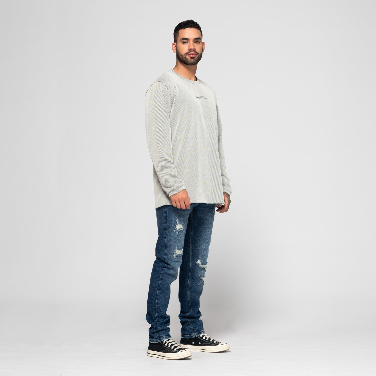 Long Sleeve Corded Layer Black
