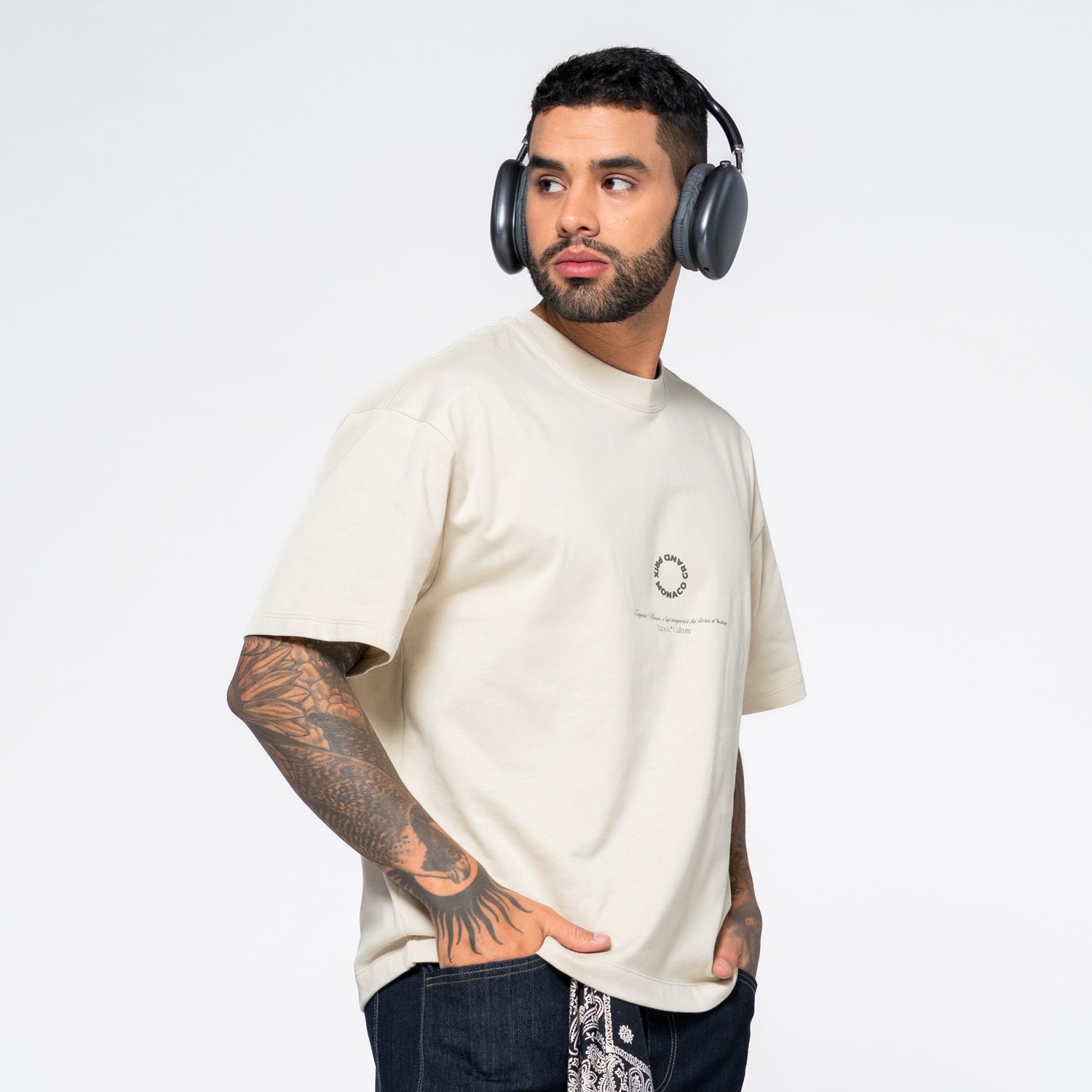 Monaco Boxy Fit Tee Beige