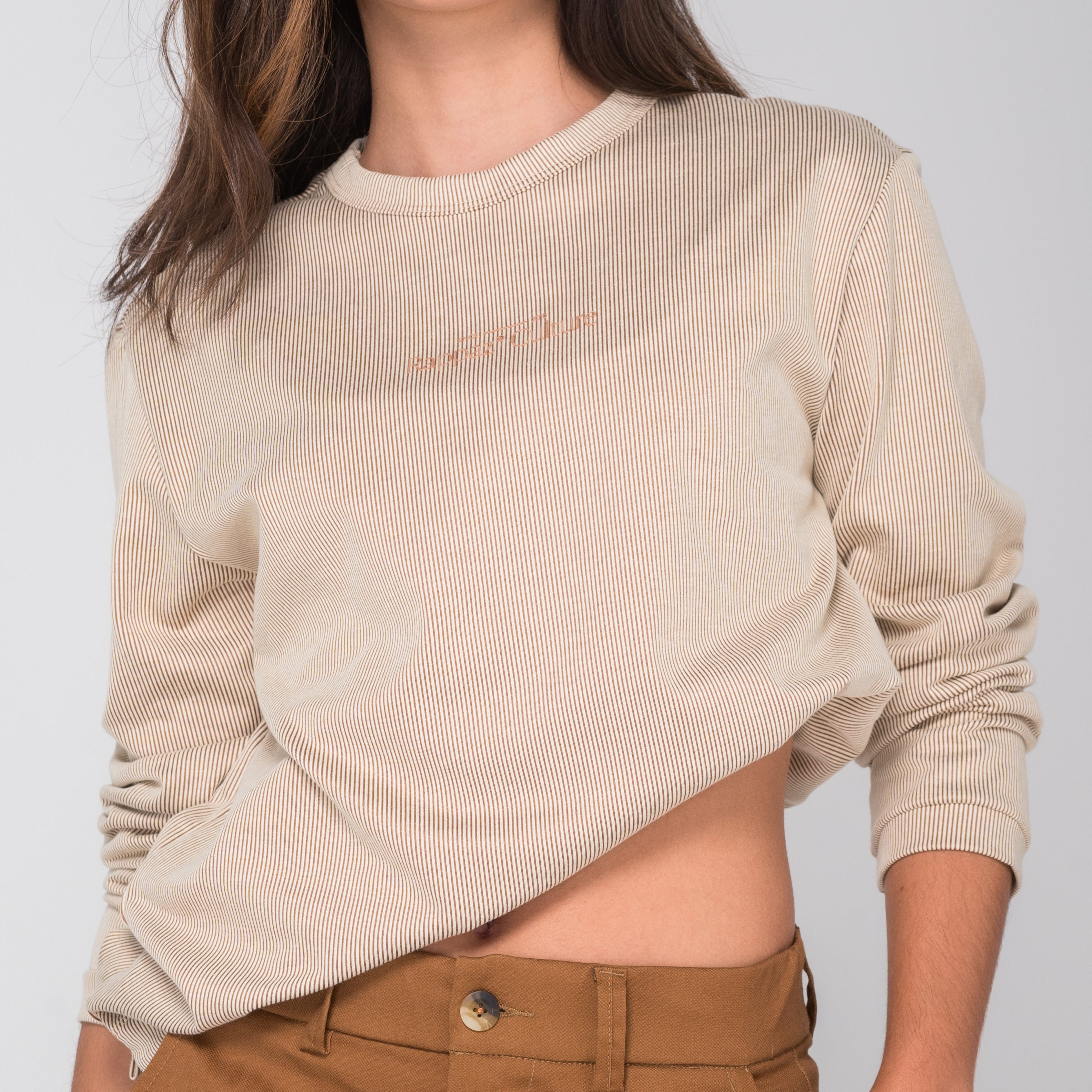 Long Sleeve Corded Layer Kaki WOMAN