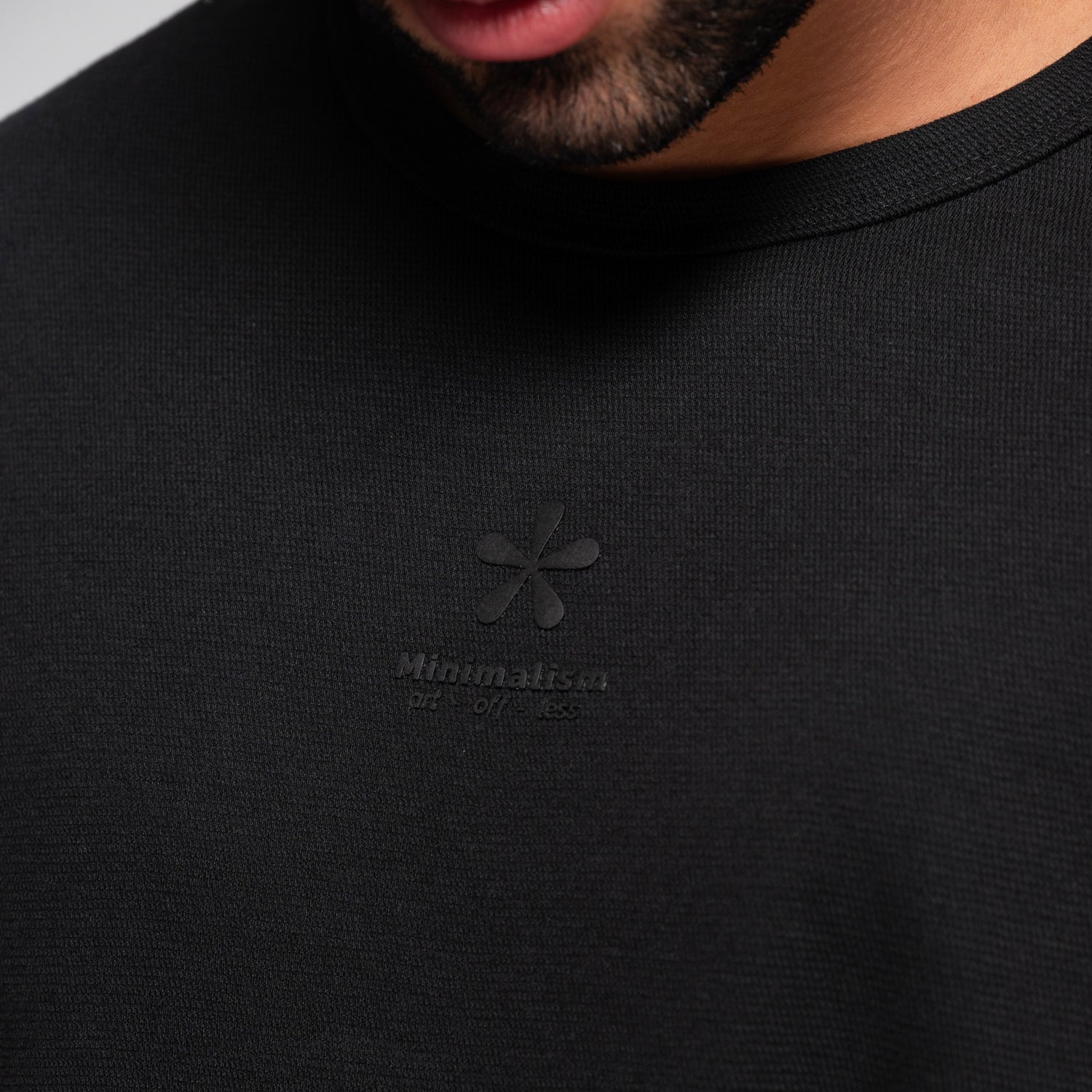 Buzo Manga Larga Cuello Redondo Estampado minimalista a Tono Marca Rappaz