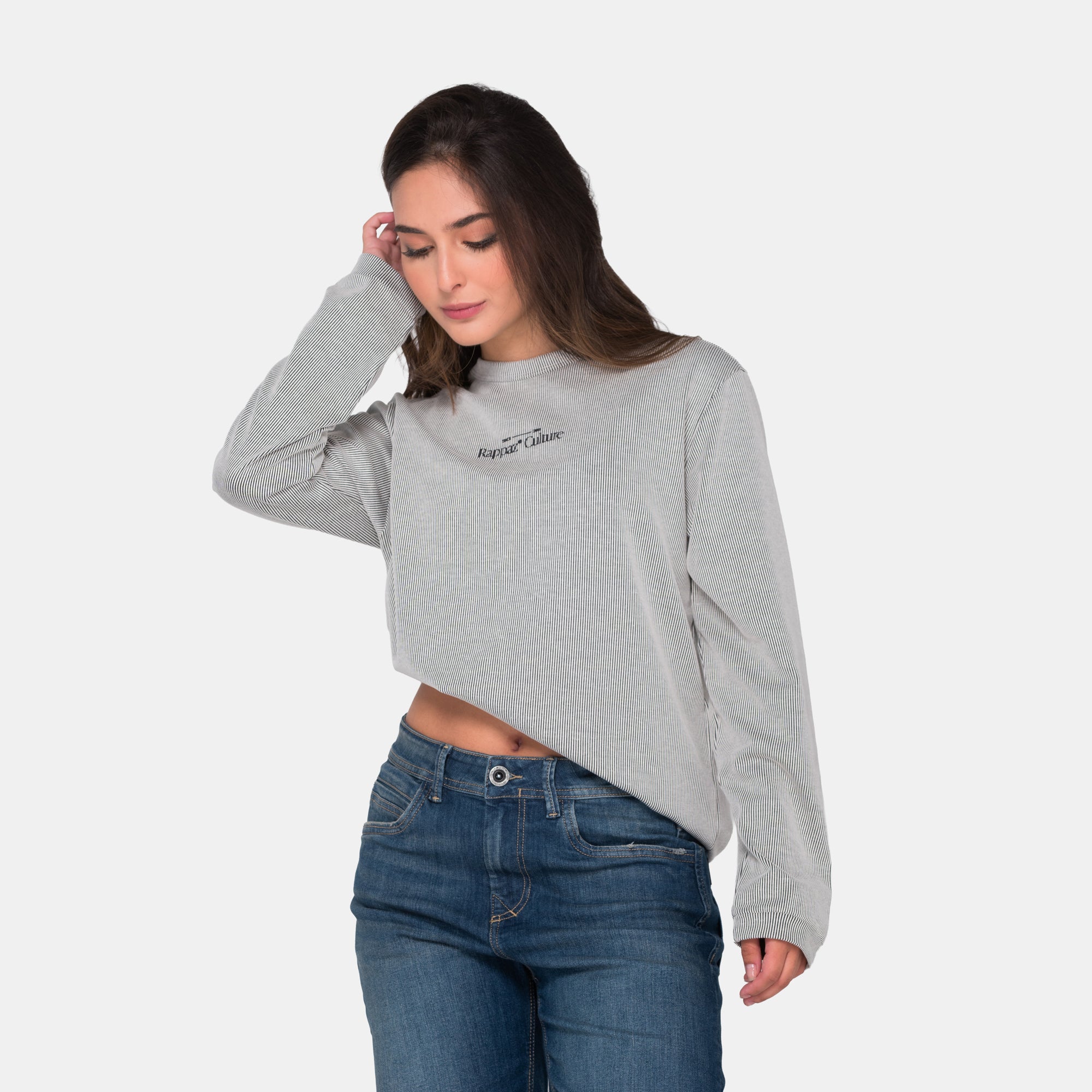 Long Sleeve Corded Layer Black WOMAN