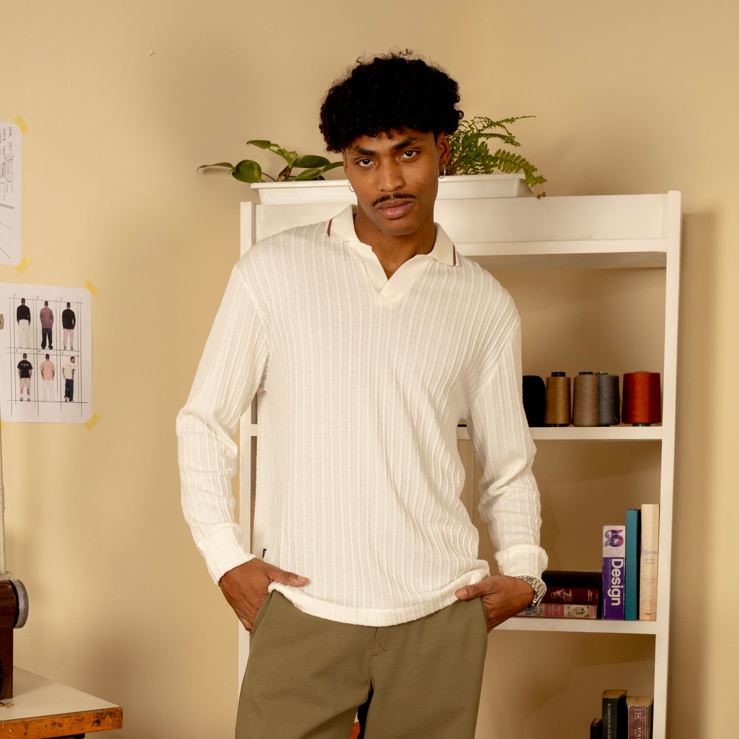 Polo Knit Sweater Beige