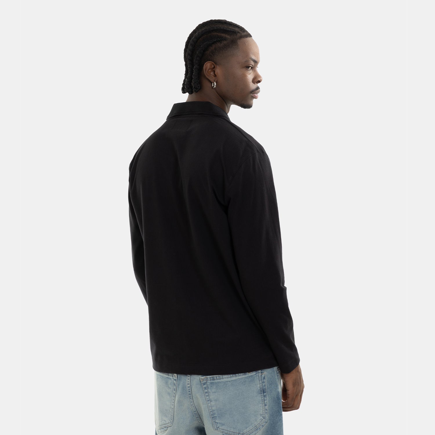 Zip Polo Sweatshirt Black