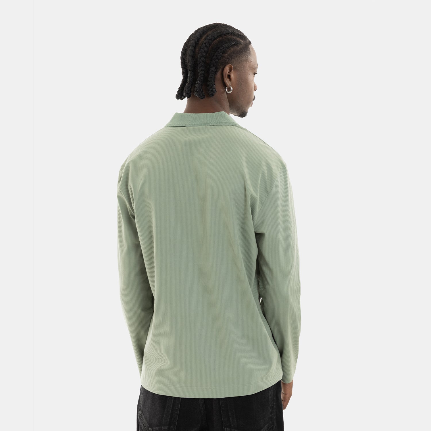 Zip Polo Sweatshirt Green