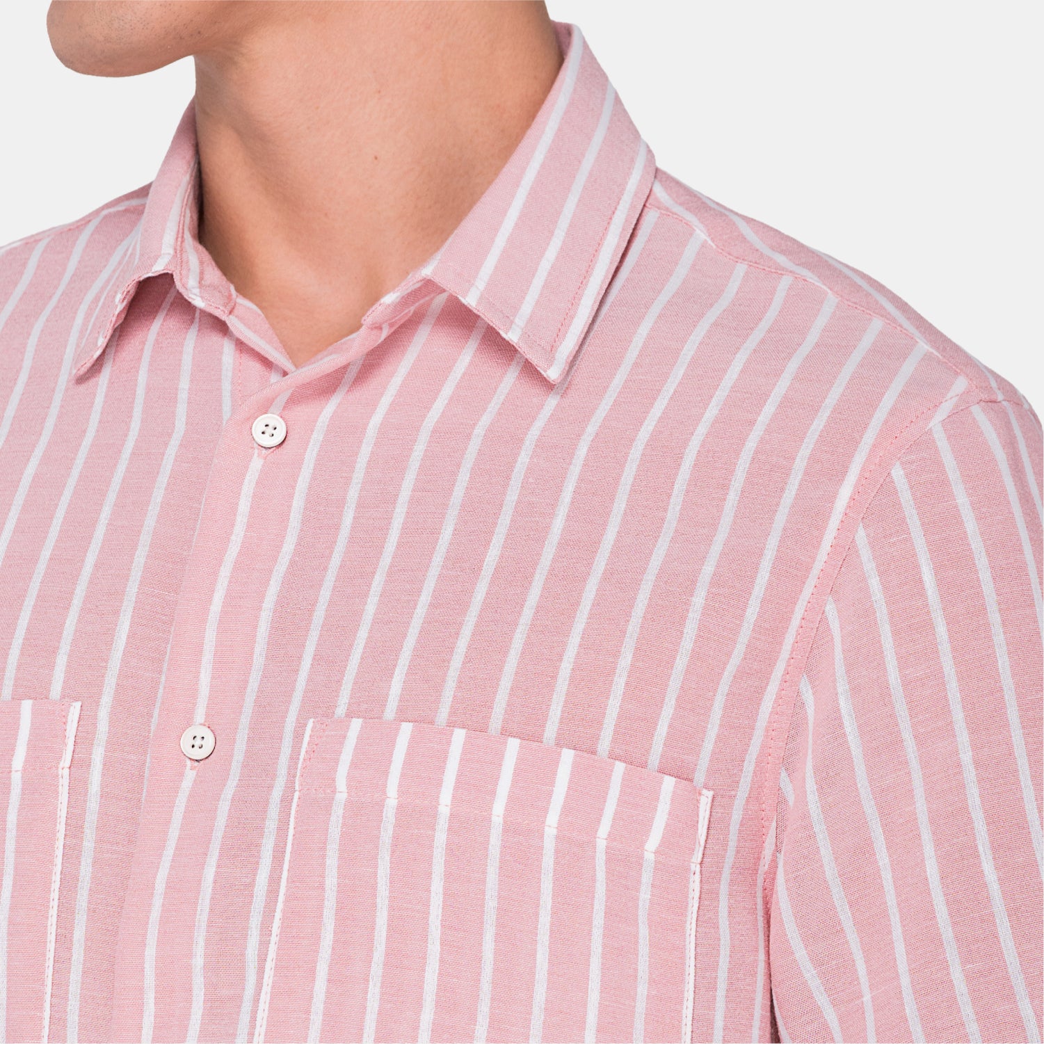 Vertical Stripes S/S Shirt Pink
