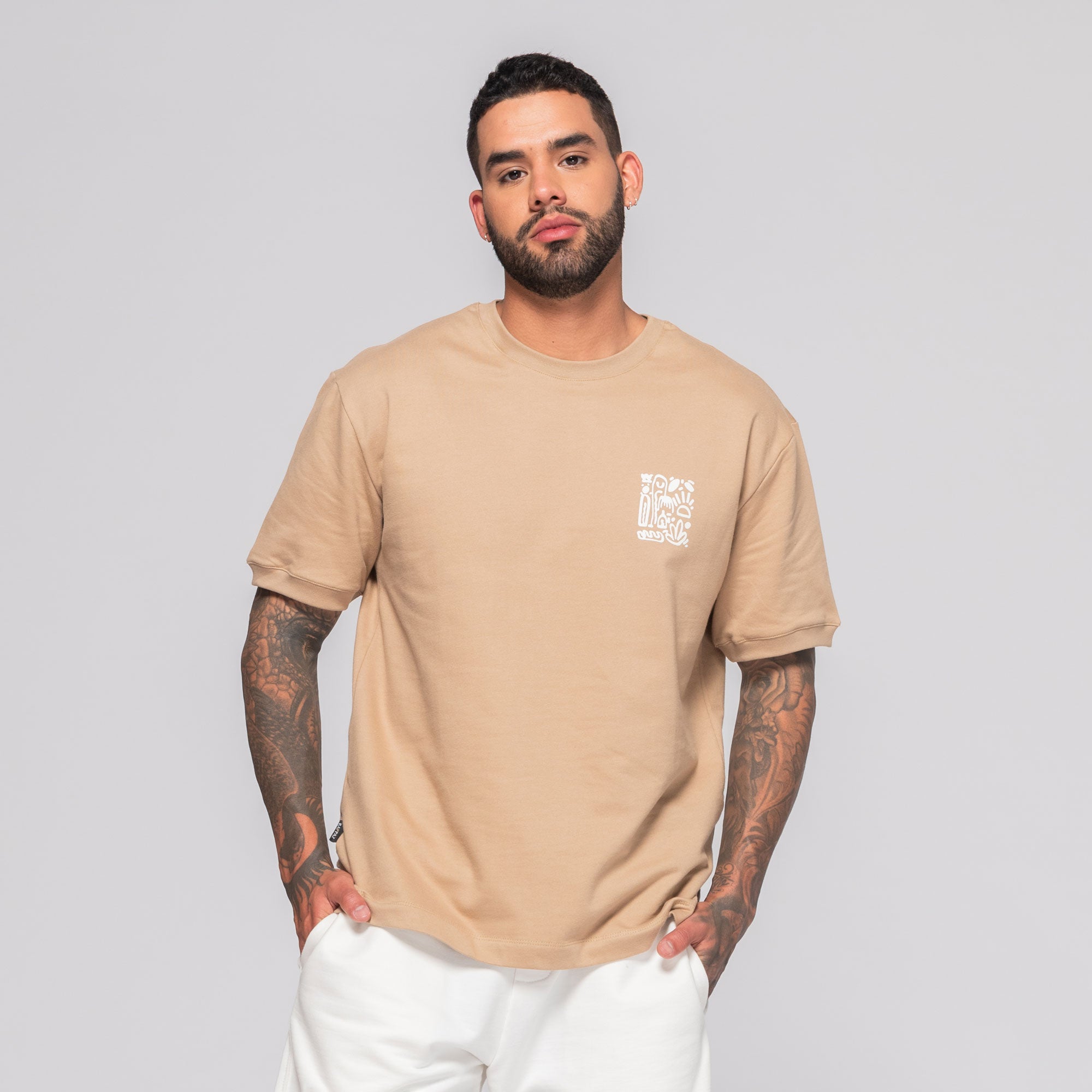 Camiseta Regular Estampado Plant Flowers Marca Rappaz