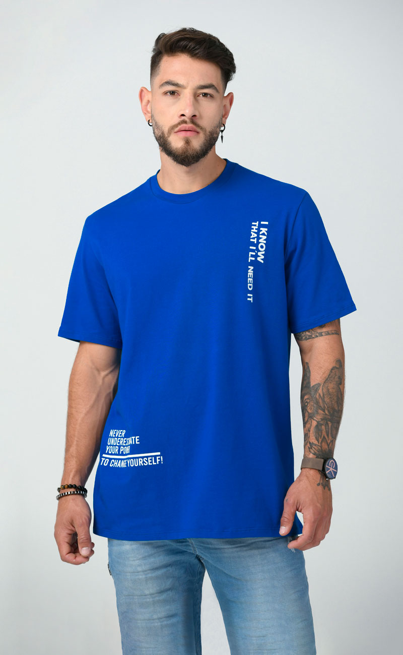 Camiseta Clásica Regular Color Azul Cobalto Marca Rappaz