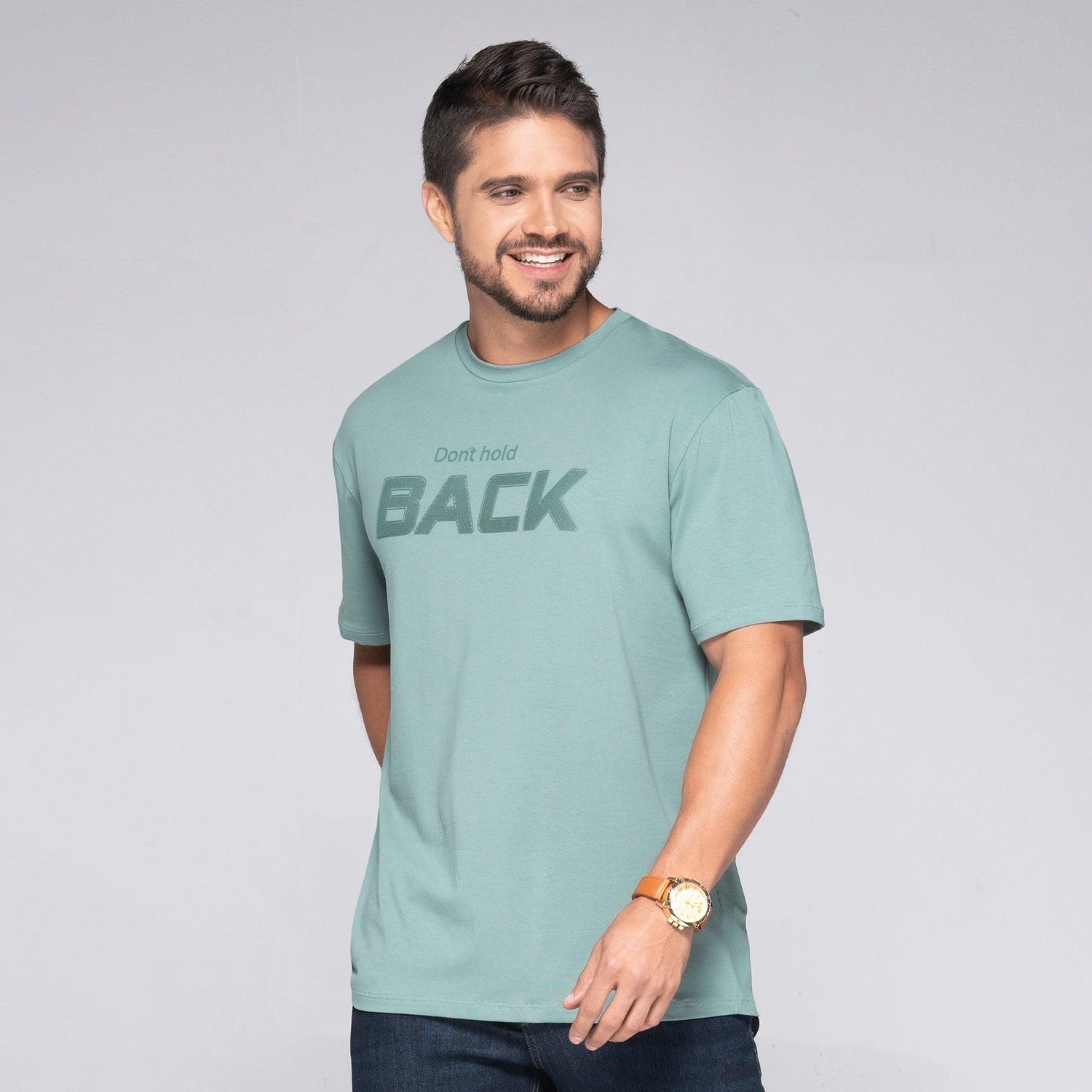 Camiseta Regular Color Verde Menta, Blanco Y Negro Marca Rappaz