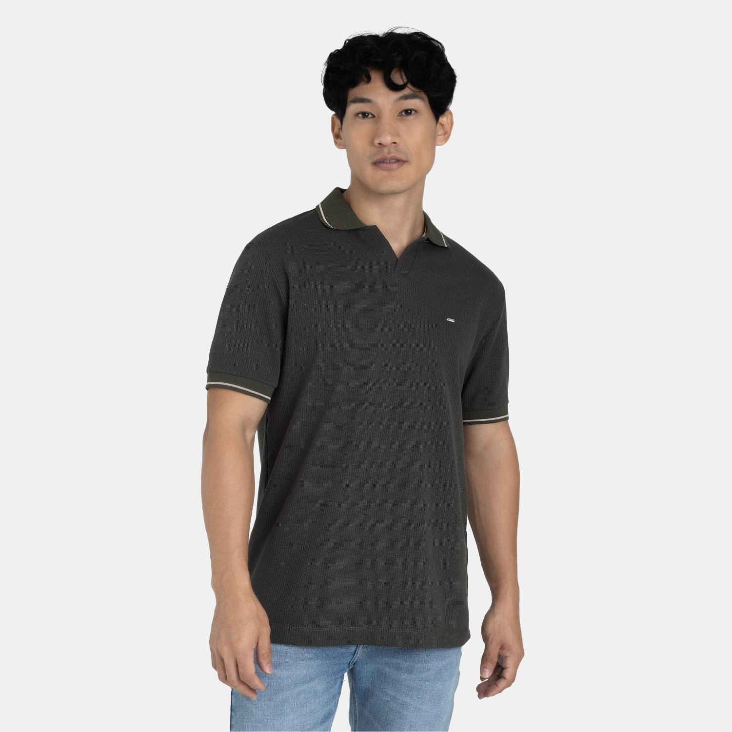 Modern Knit Polo Tee Green