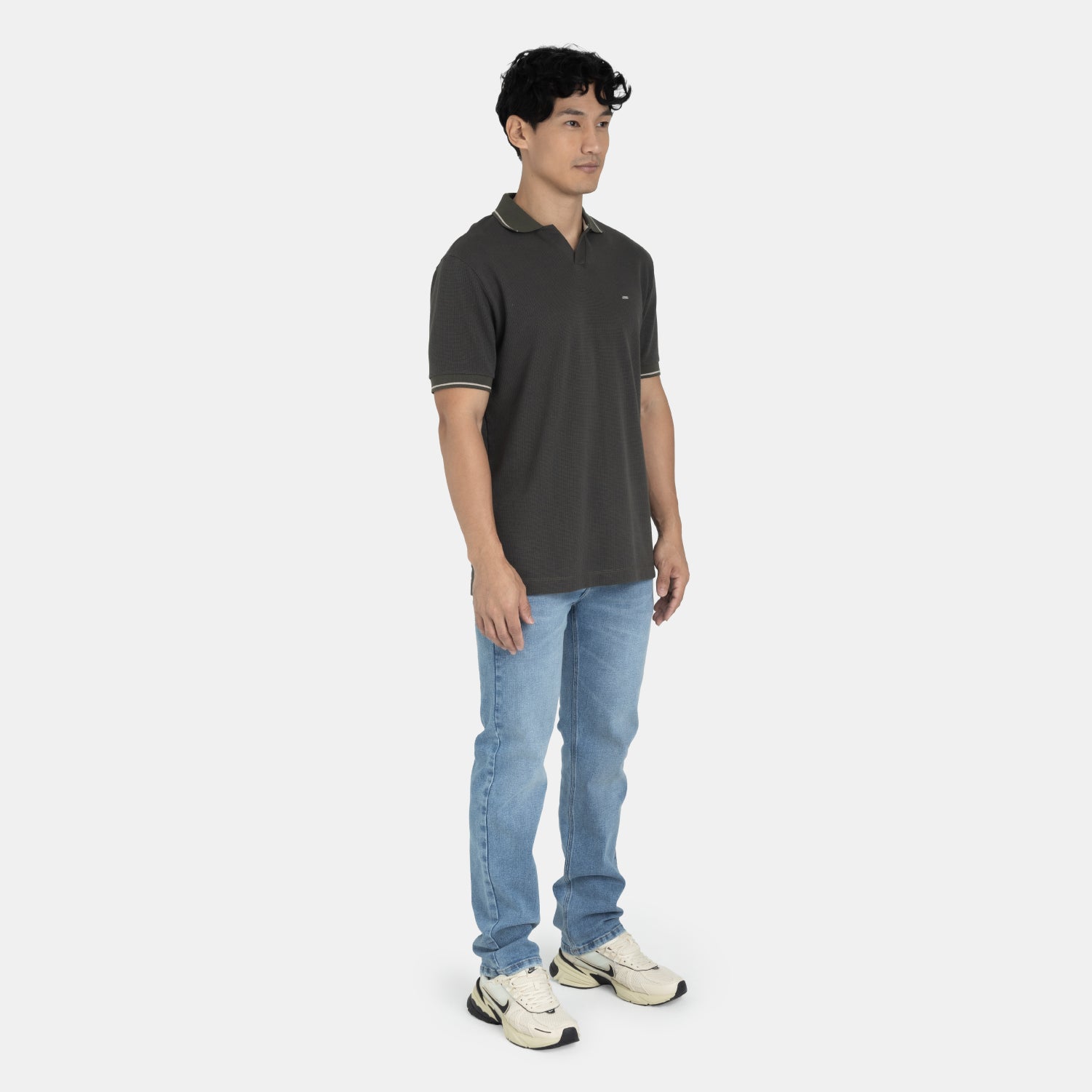 Modern Knit Polo Tee Green