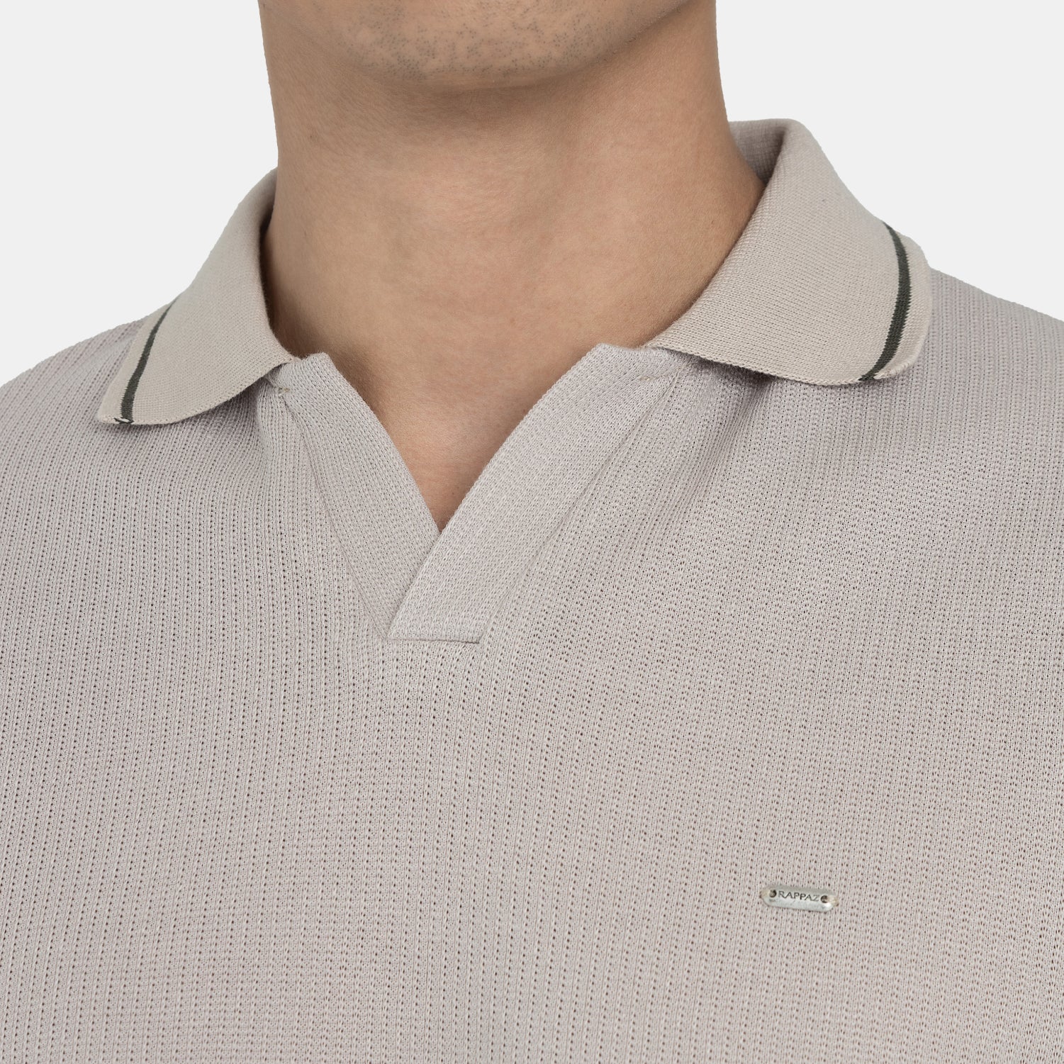 Modern Knit Polo Tee Beige