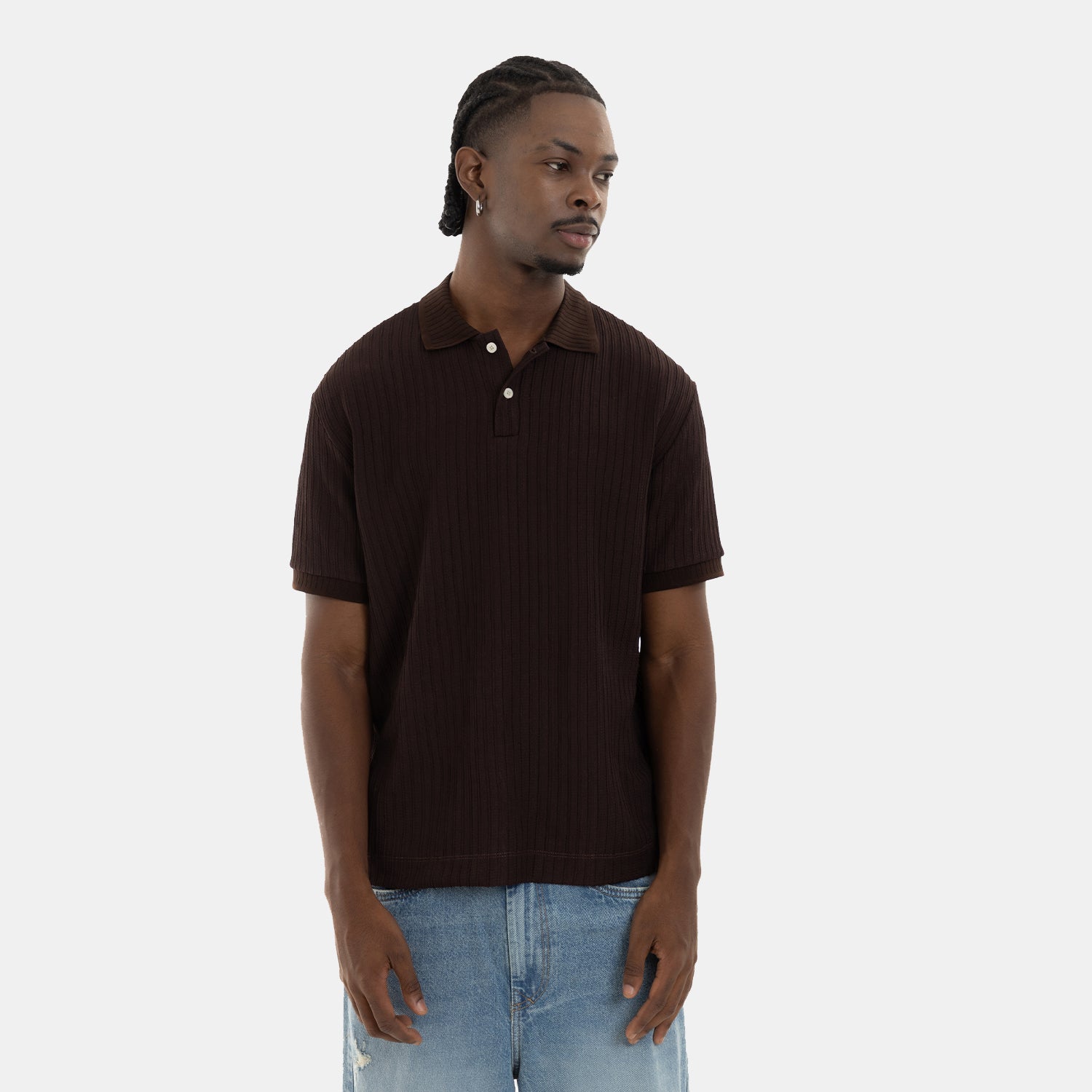 Refined Polo Knit Chocolate