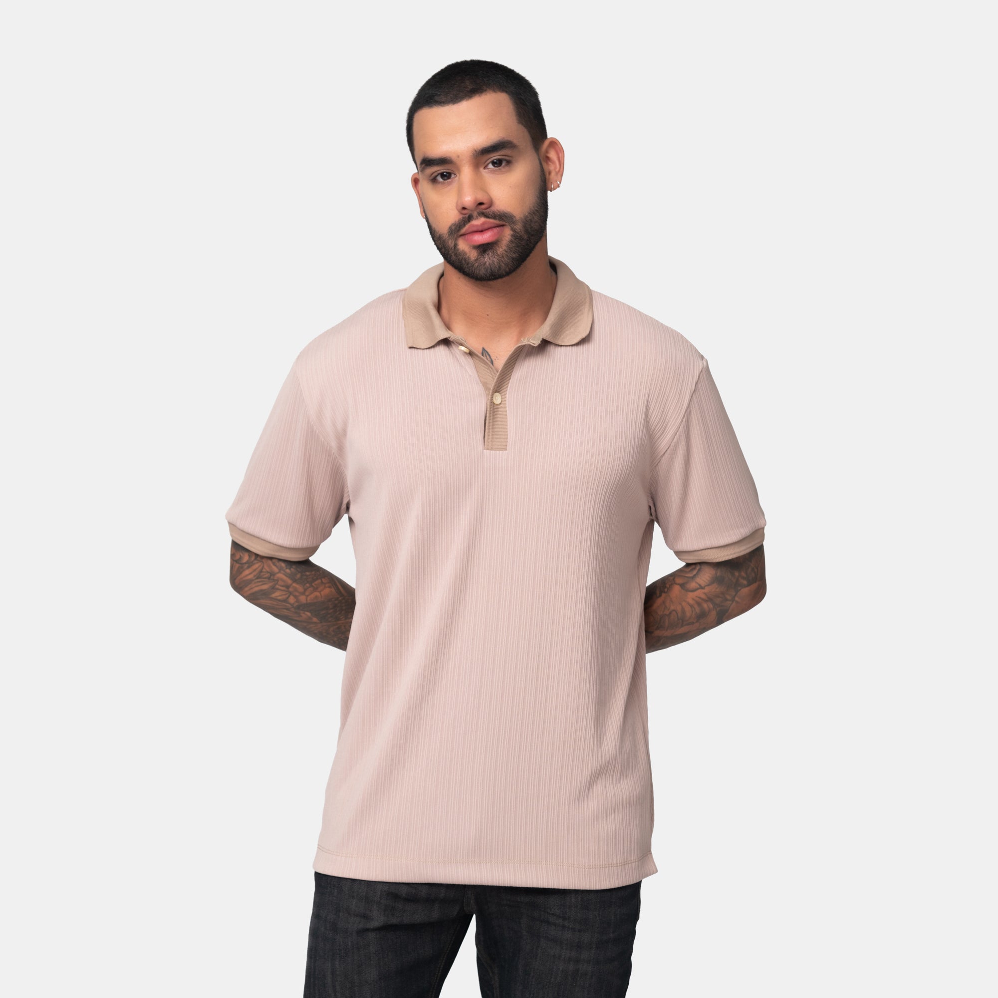 Camiseta Elemental Tipo Polo Texturizada Marca Rappaz