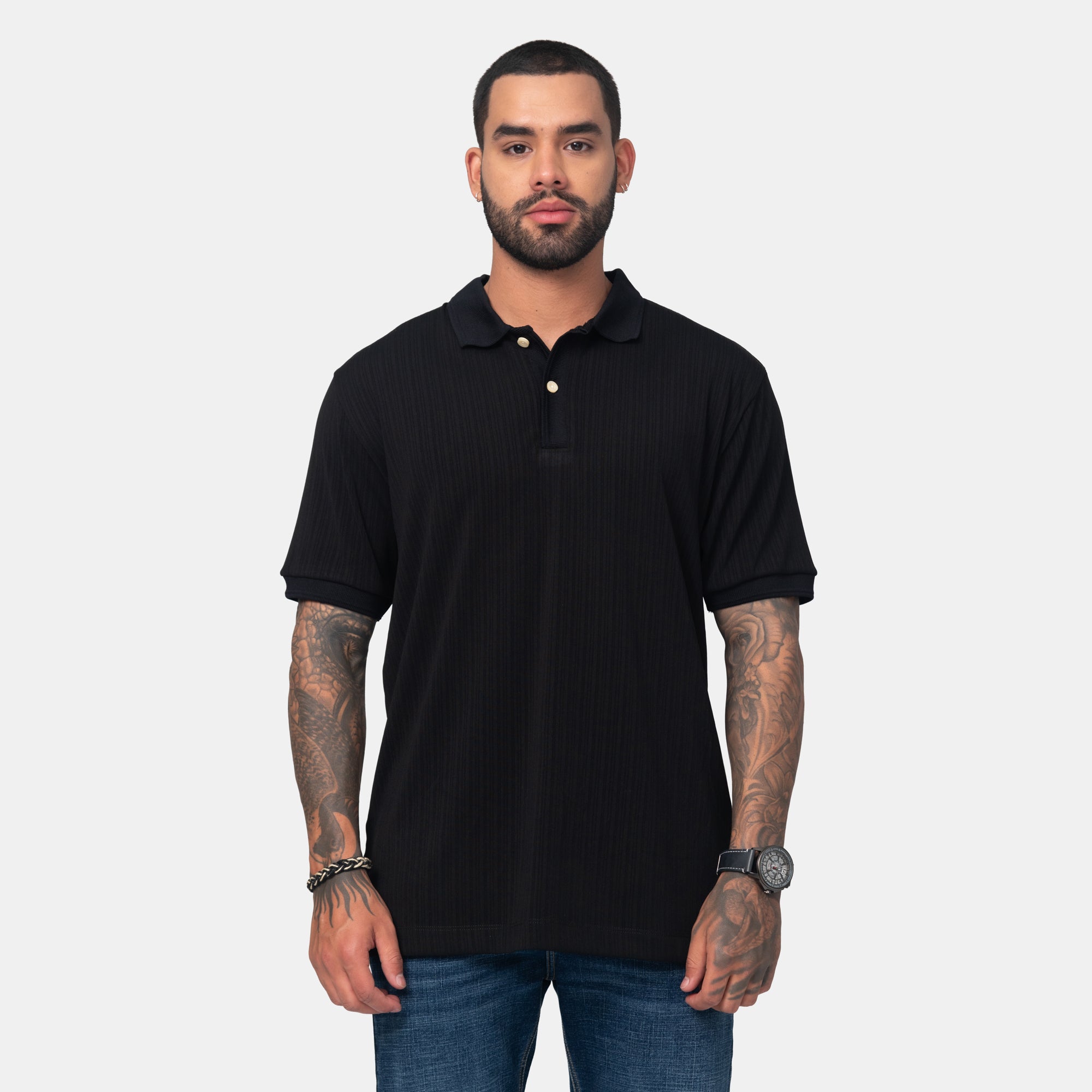Camiseta Elemental Tipo Polo Texturizada Marca Rappaz