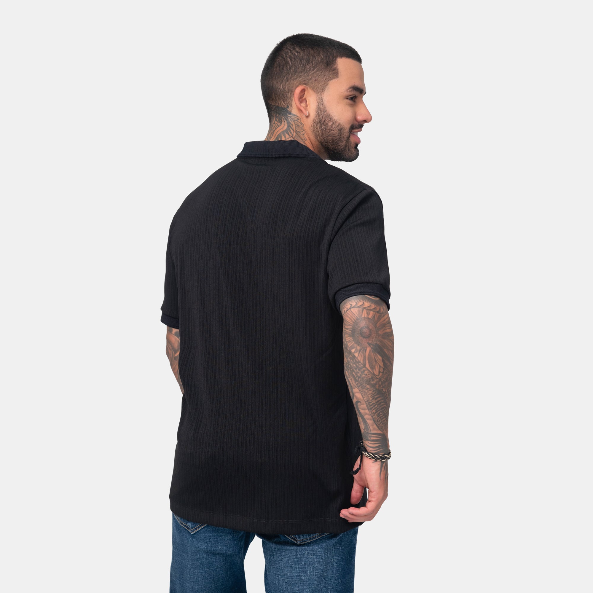Camiseta Elemental Tipo Polo Texturizada Marca Rappaz