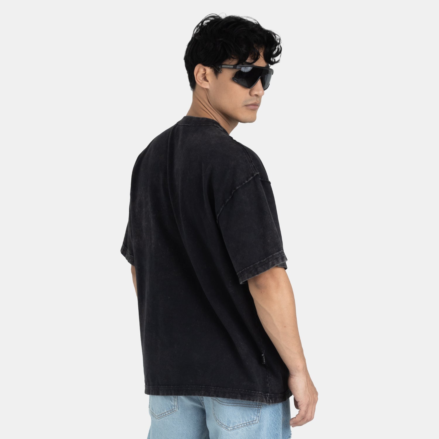 Acid Washed Boxy Tee Black