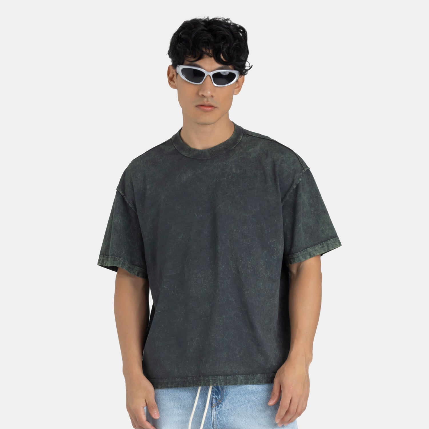 Acid Washed Boxy Tee Green