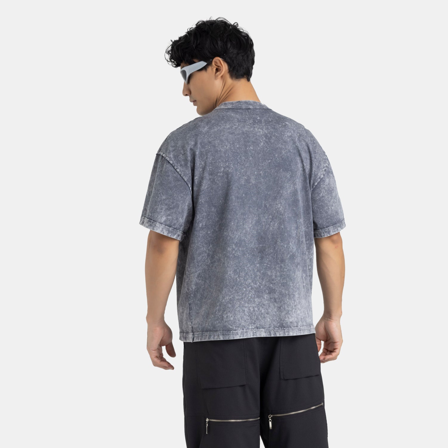 Acid Washed Boxy Tee Grey