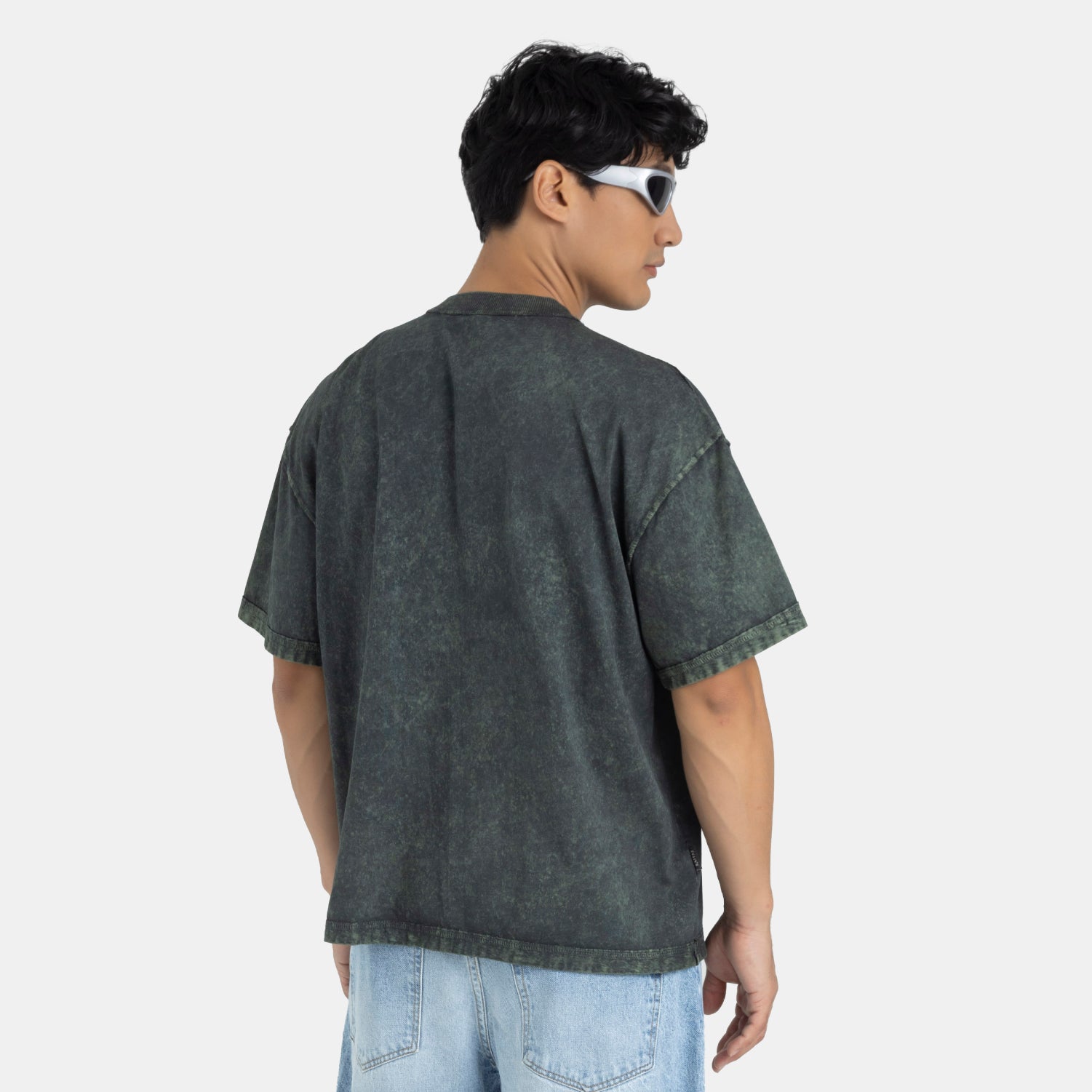 Acid Washed Boxy Tee Green