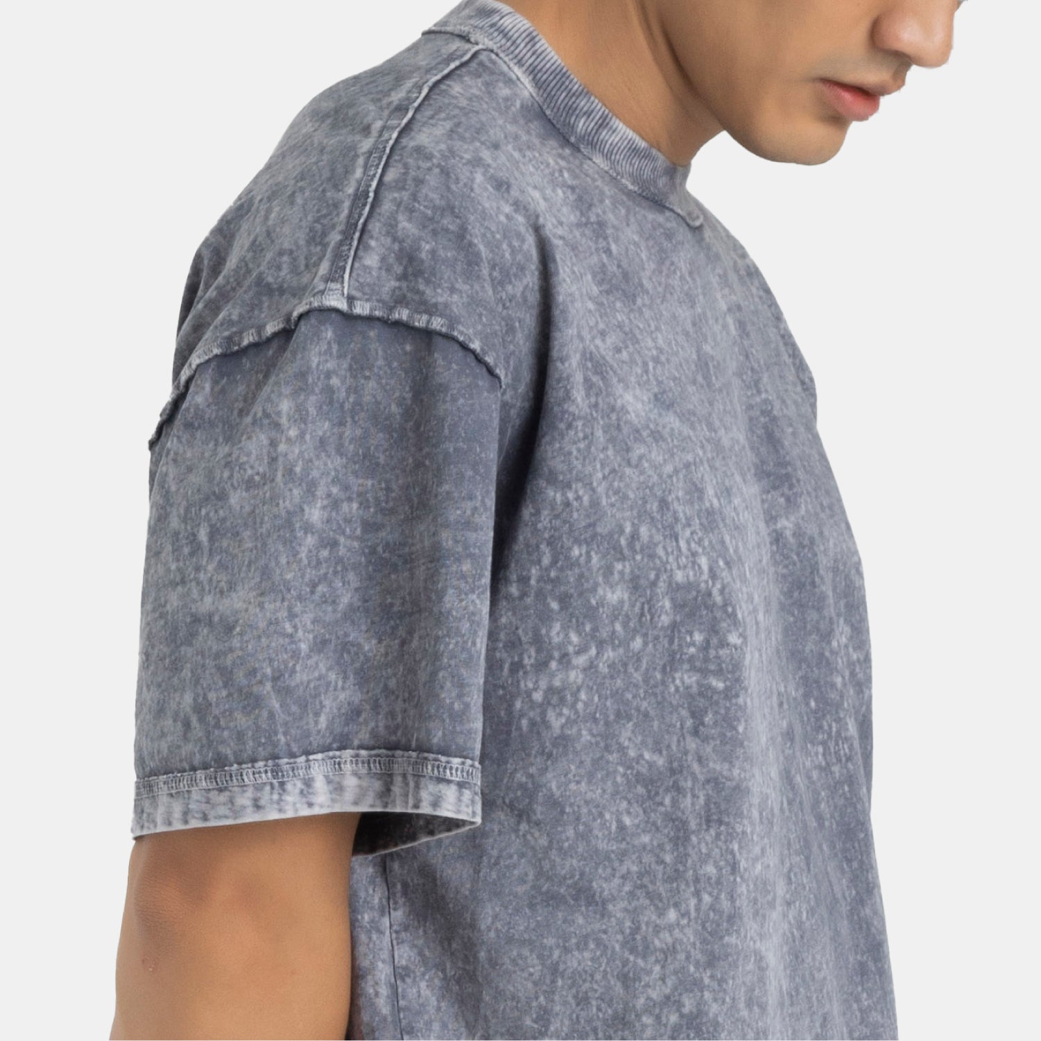 Acid Washed Boxy Tee Grey