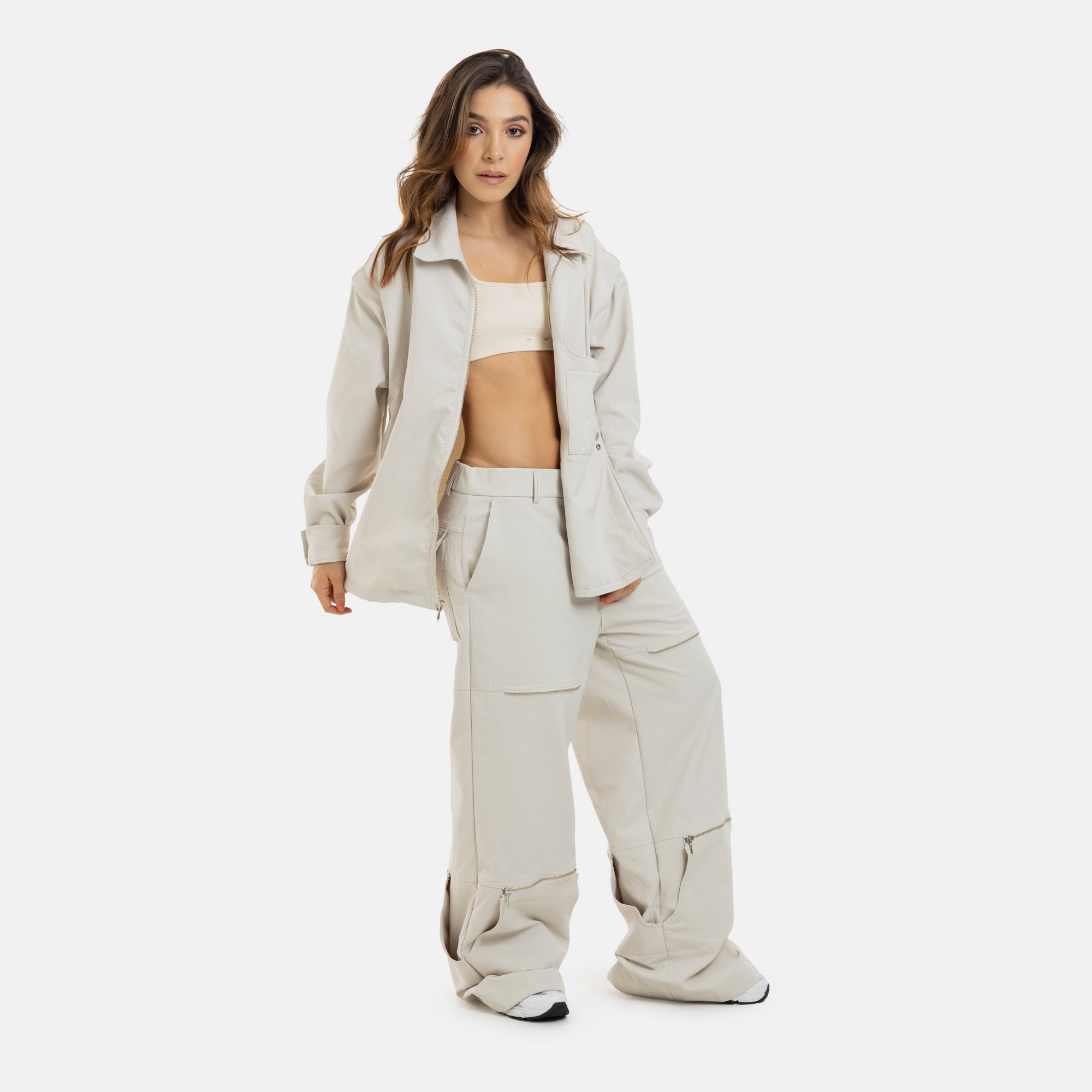 Convertible Utility Jacket Beige