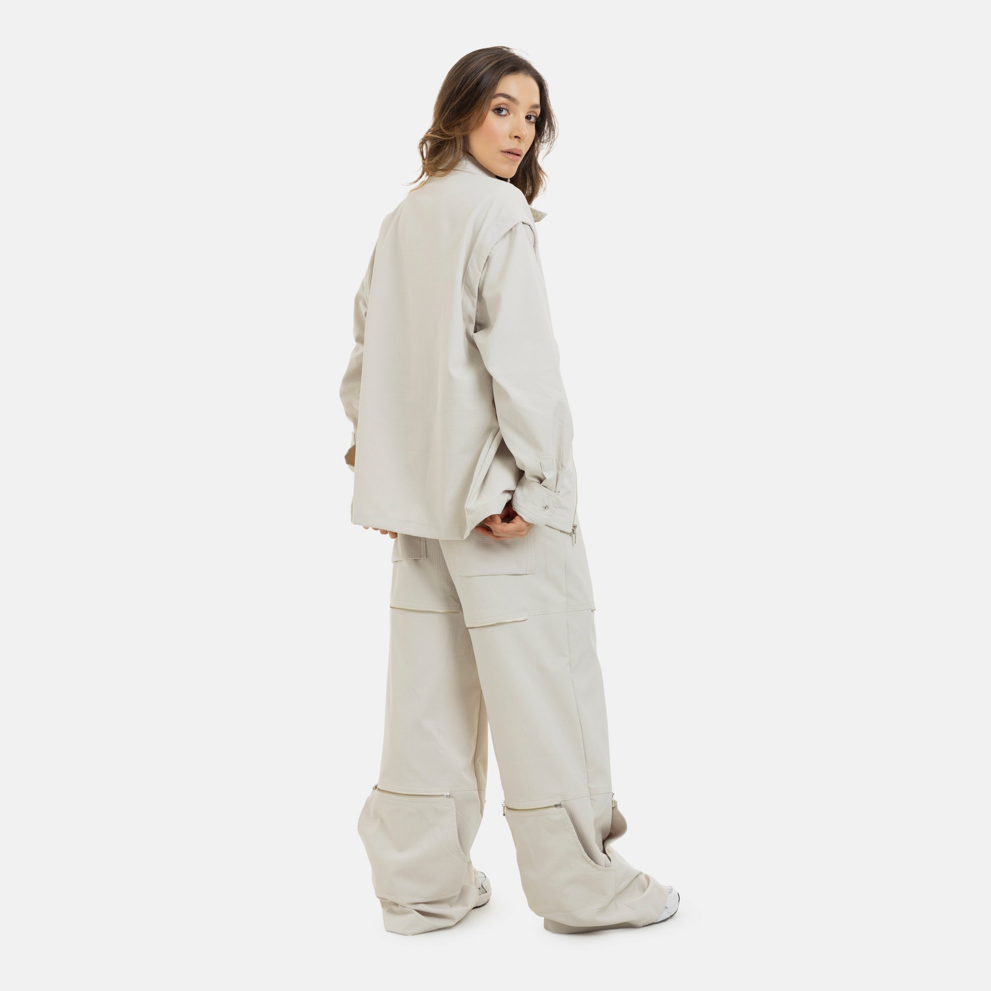 Convertible Utility Jacket Beige