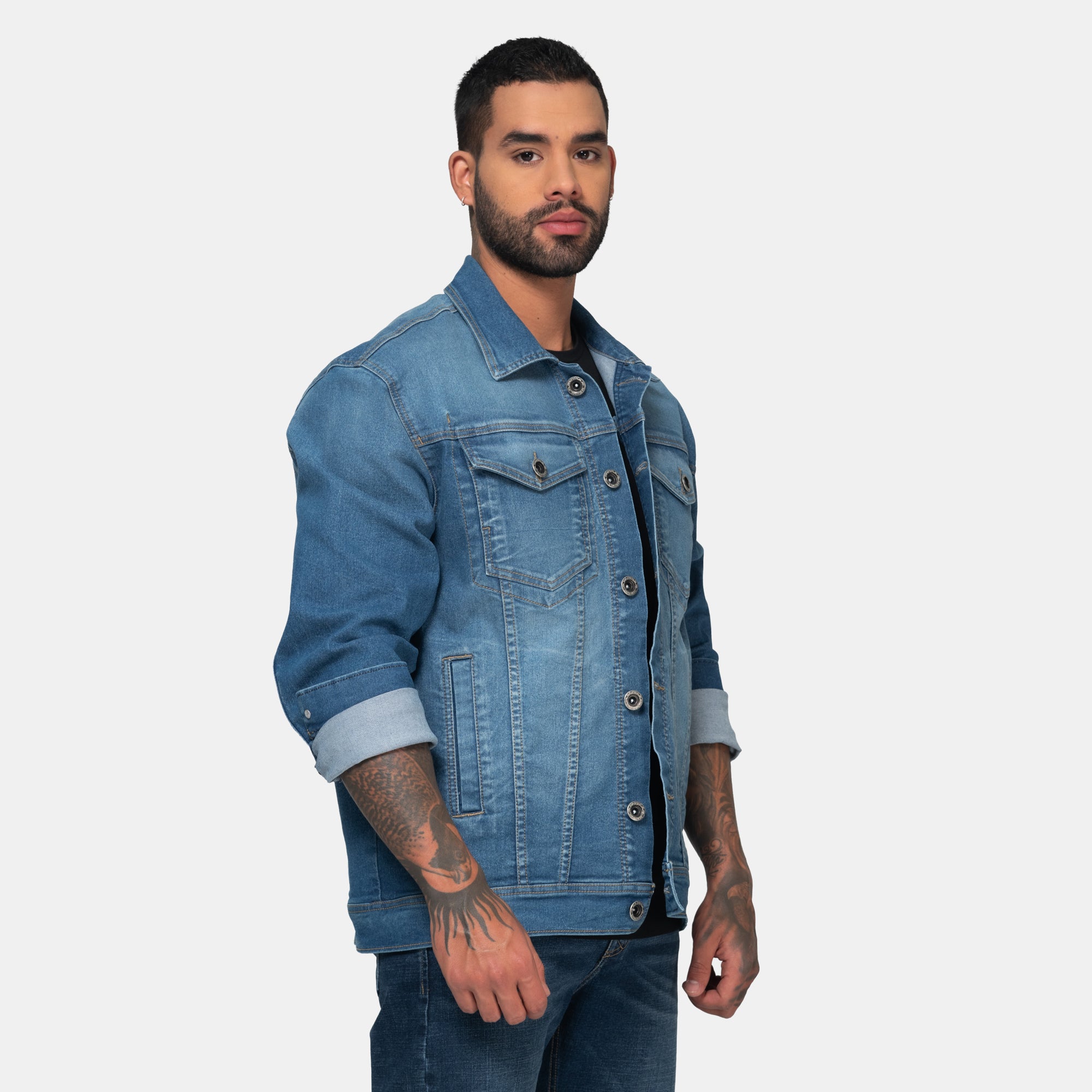 Chaqueta Denim Clásica Azul Medio