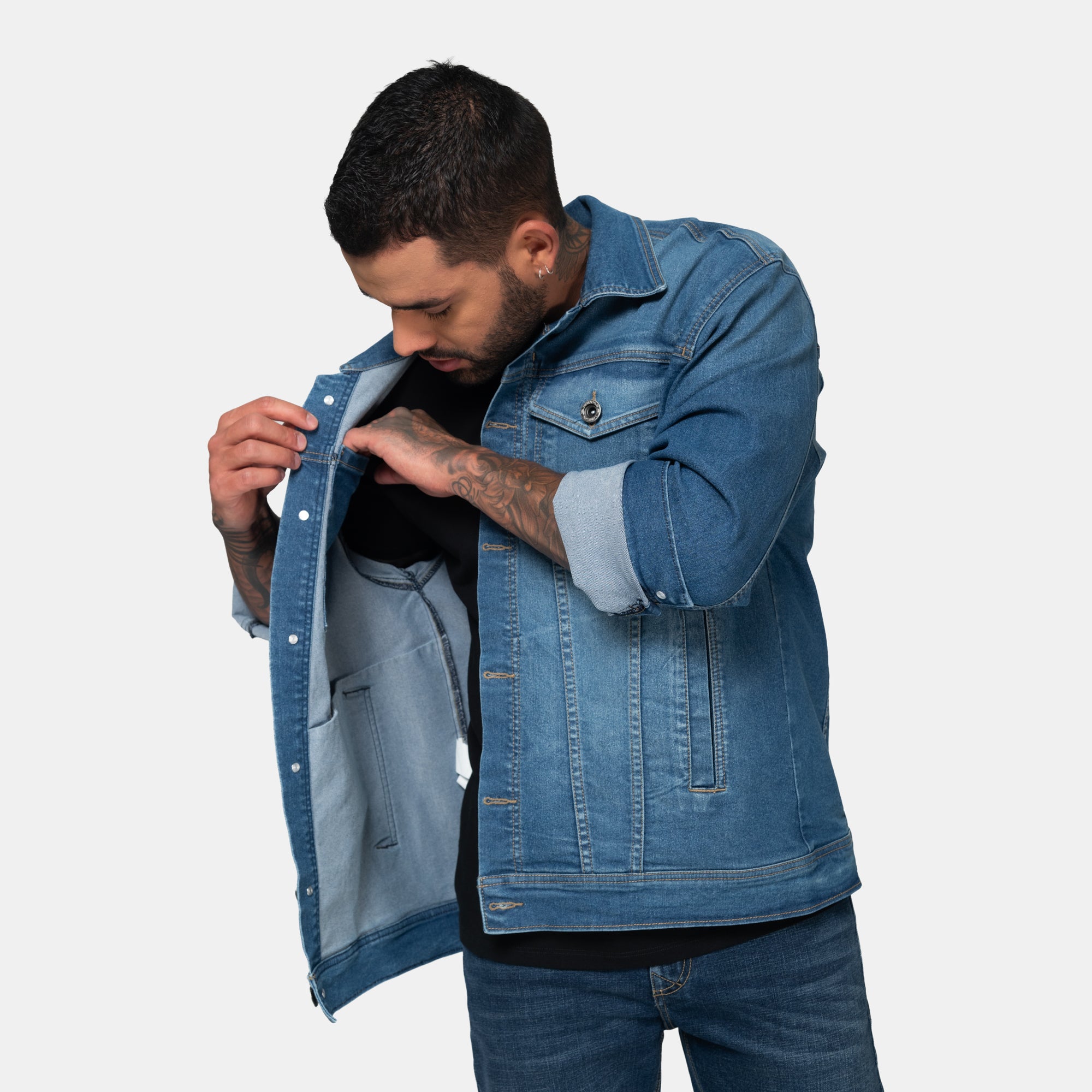 Chaqueta Denim Clásica Azul Medio
