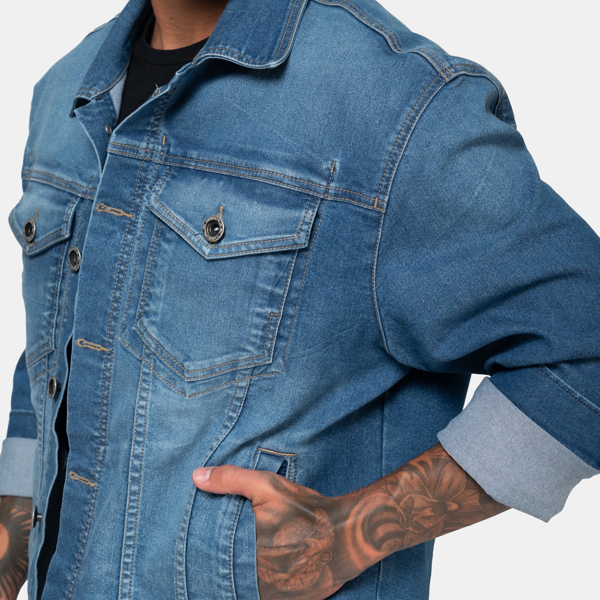 Chaqueta Denim Clásica Azul Medio