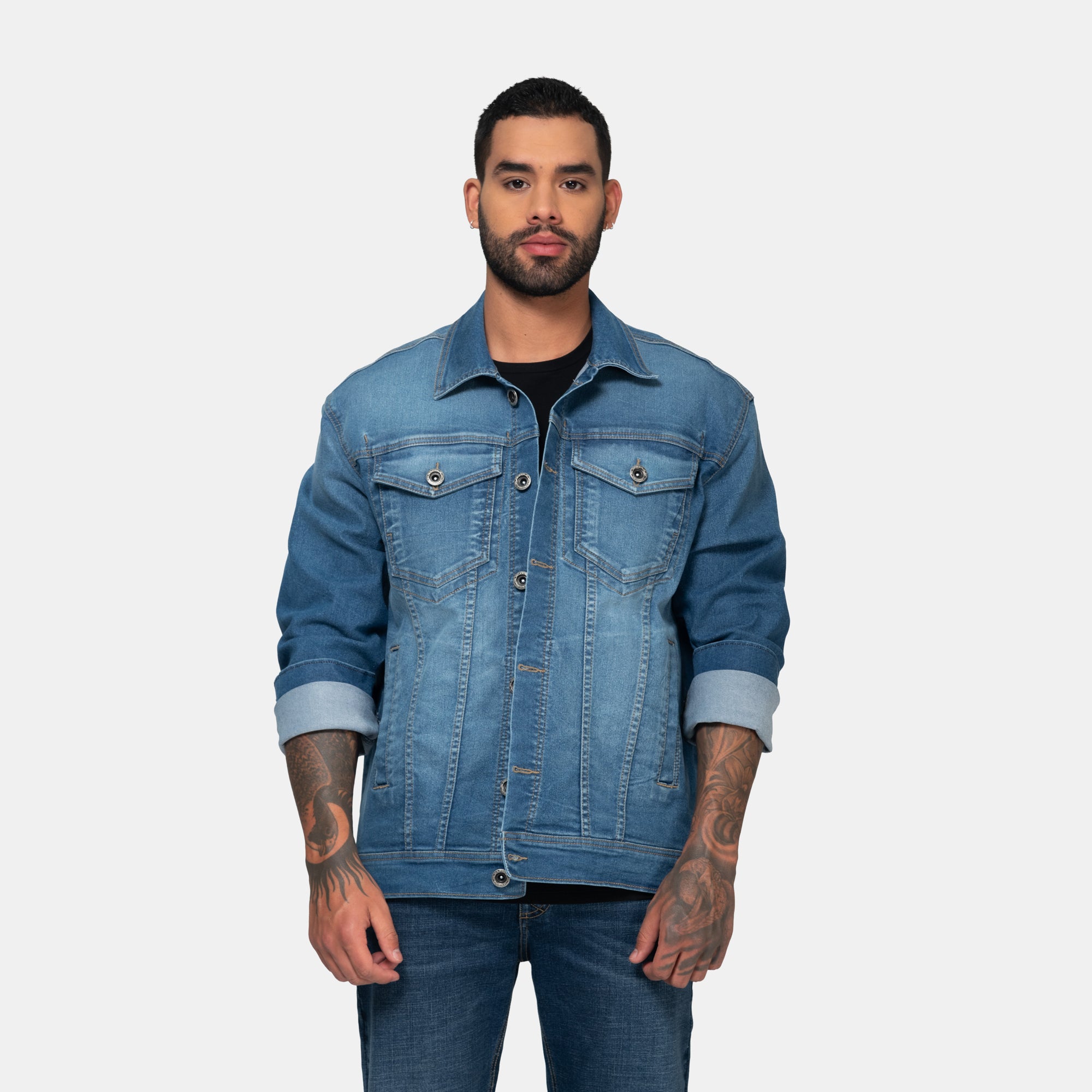 Chaqueta Denim Clásica Azul Medio