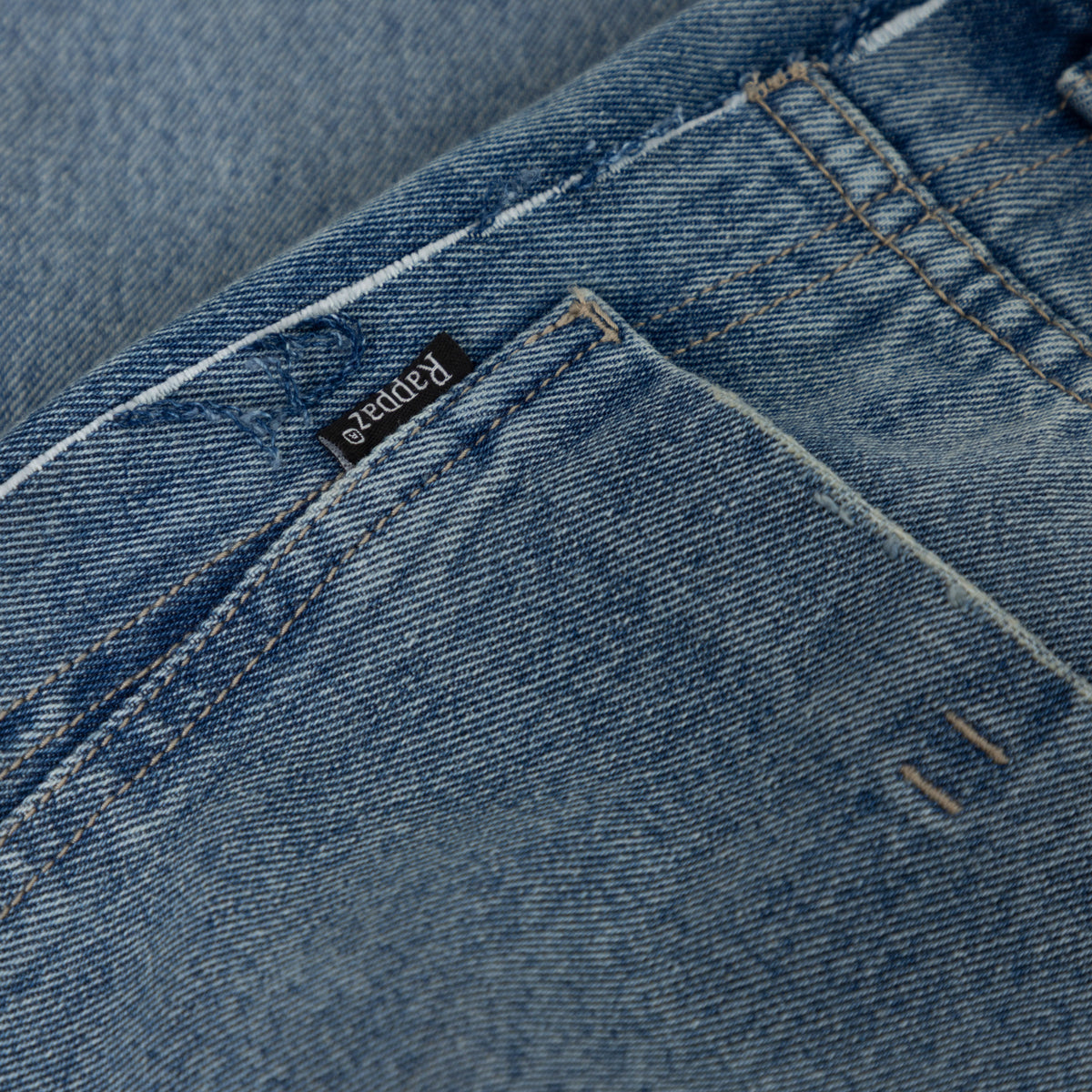 Raw Seam Baggy Jean Azul Medio