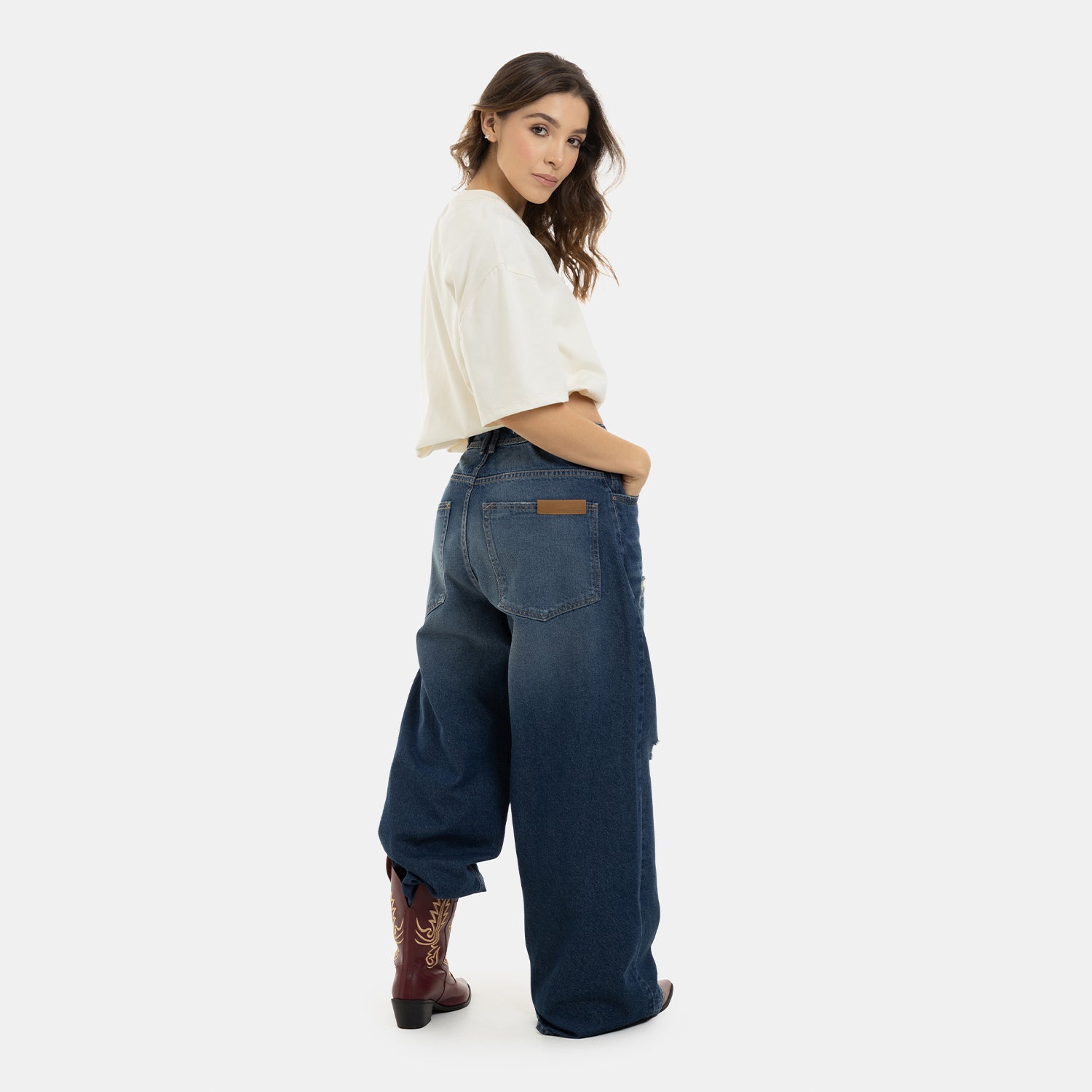 Oversized Flow Denim Deep Blue