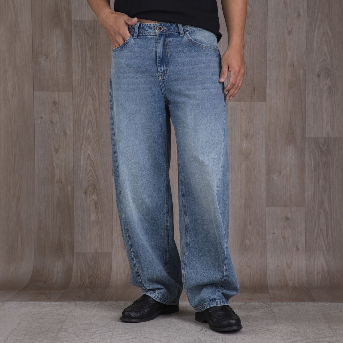 Curve Barrel Jean Azul Medio