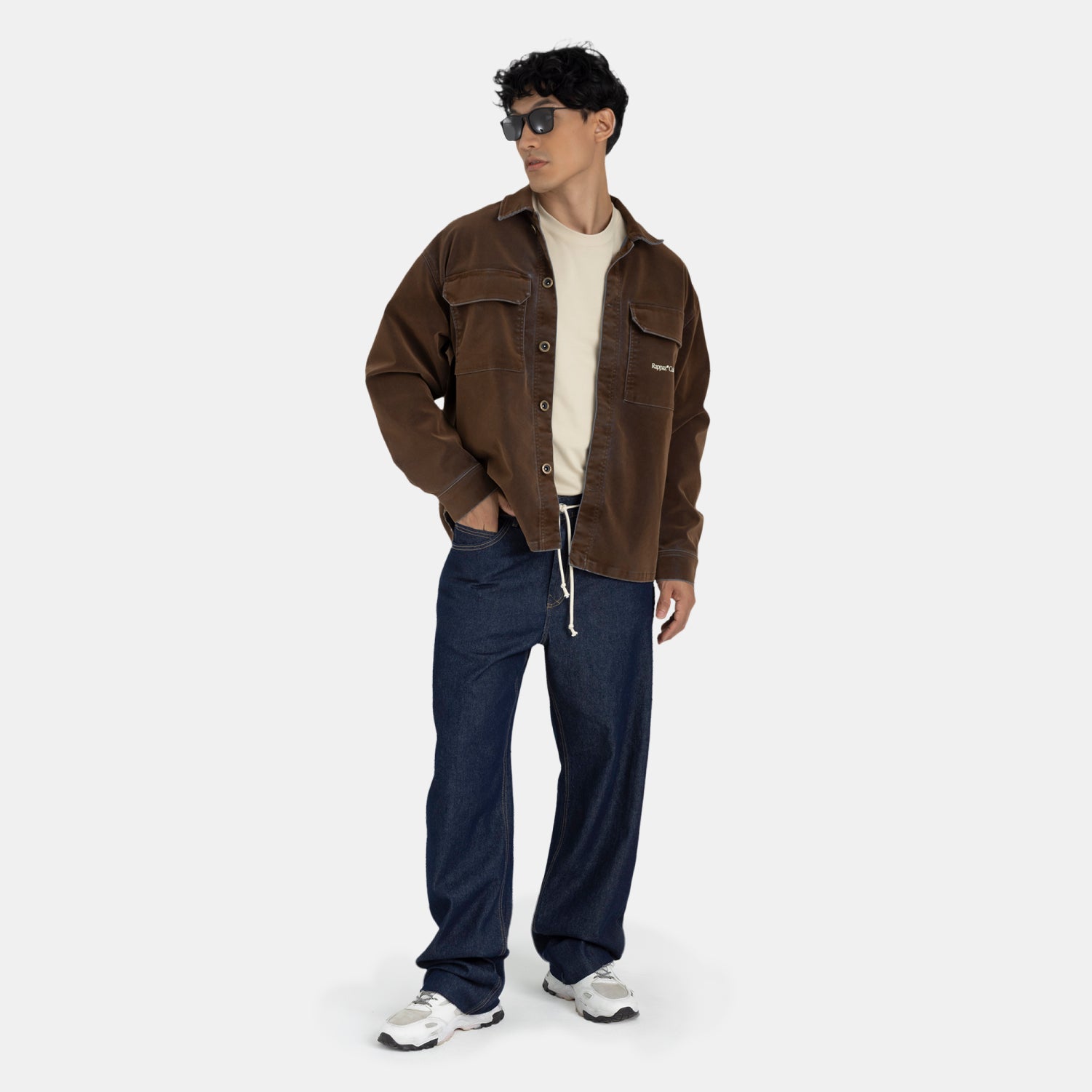 String Relaxed Jeans Dark Blue