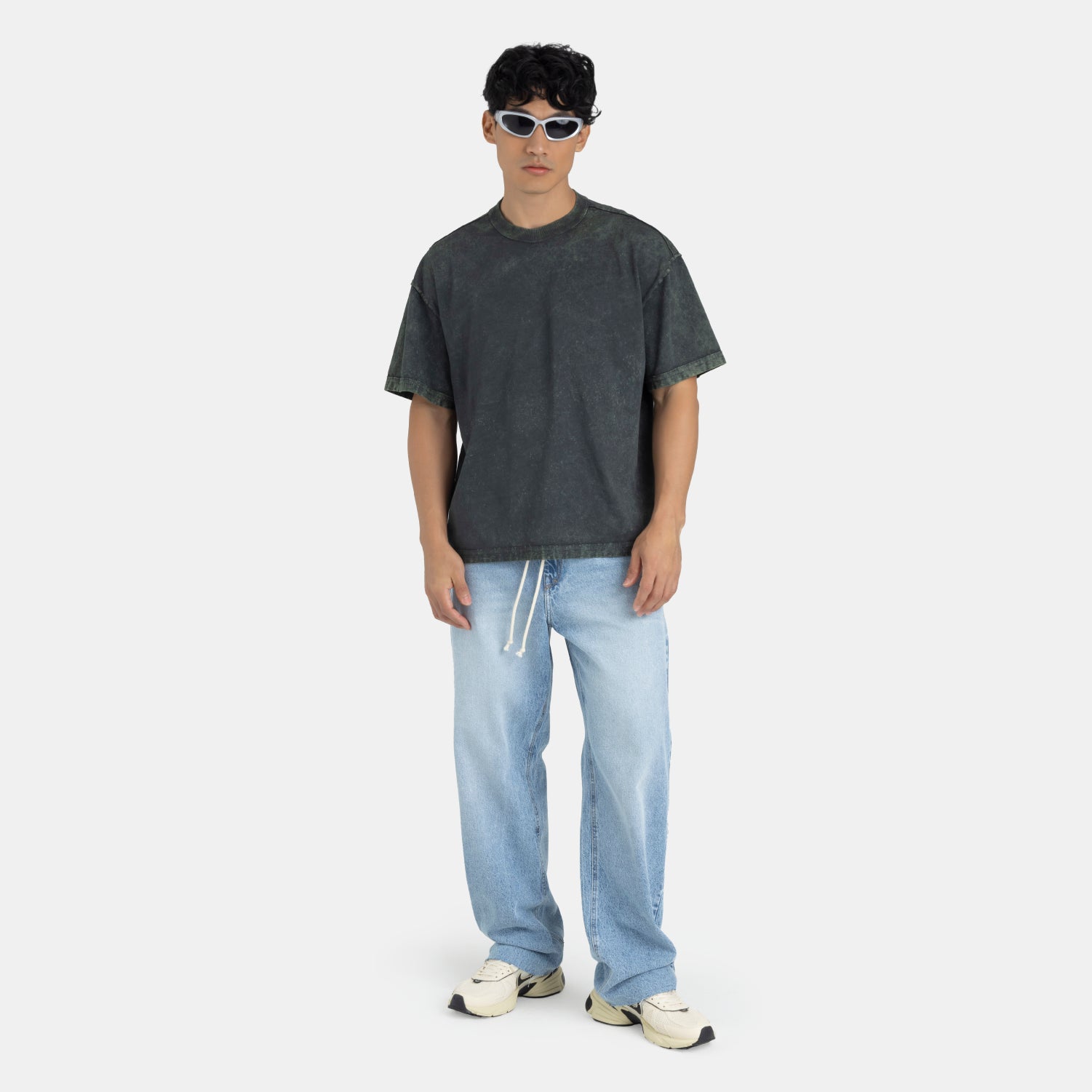 String Relaxed Jeans Light Blue