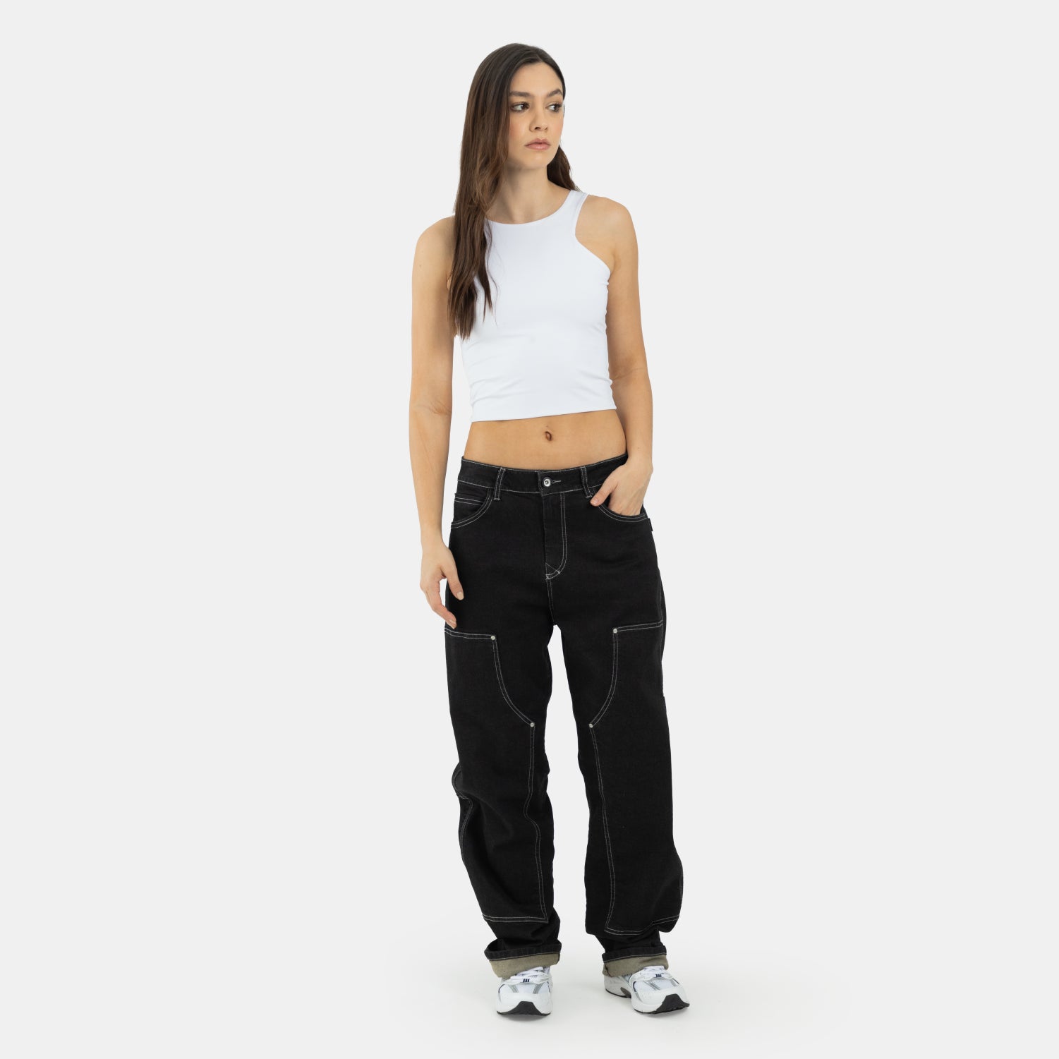 Carpenter Worker Relaxed Jeans Black WOMAN