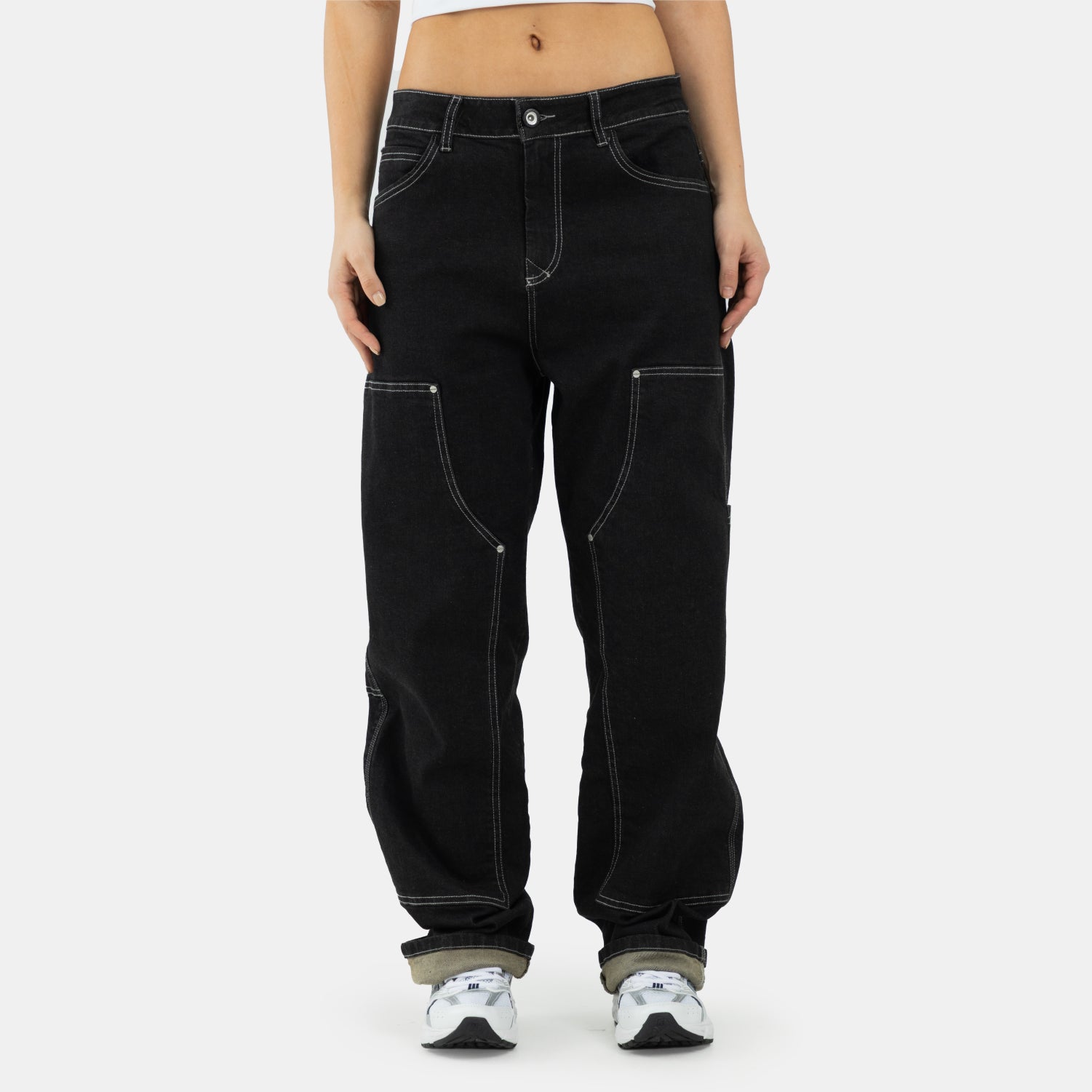 Carpenter Worker Relaxed Jeans Black WOMAN