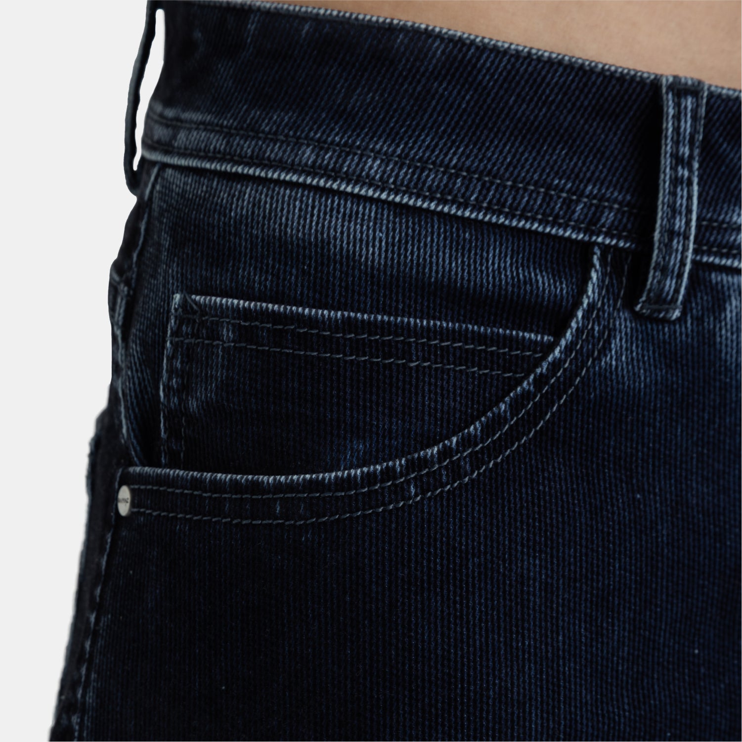 Corduroy Touch Denim Relaxed Jeans Dark Blue