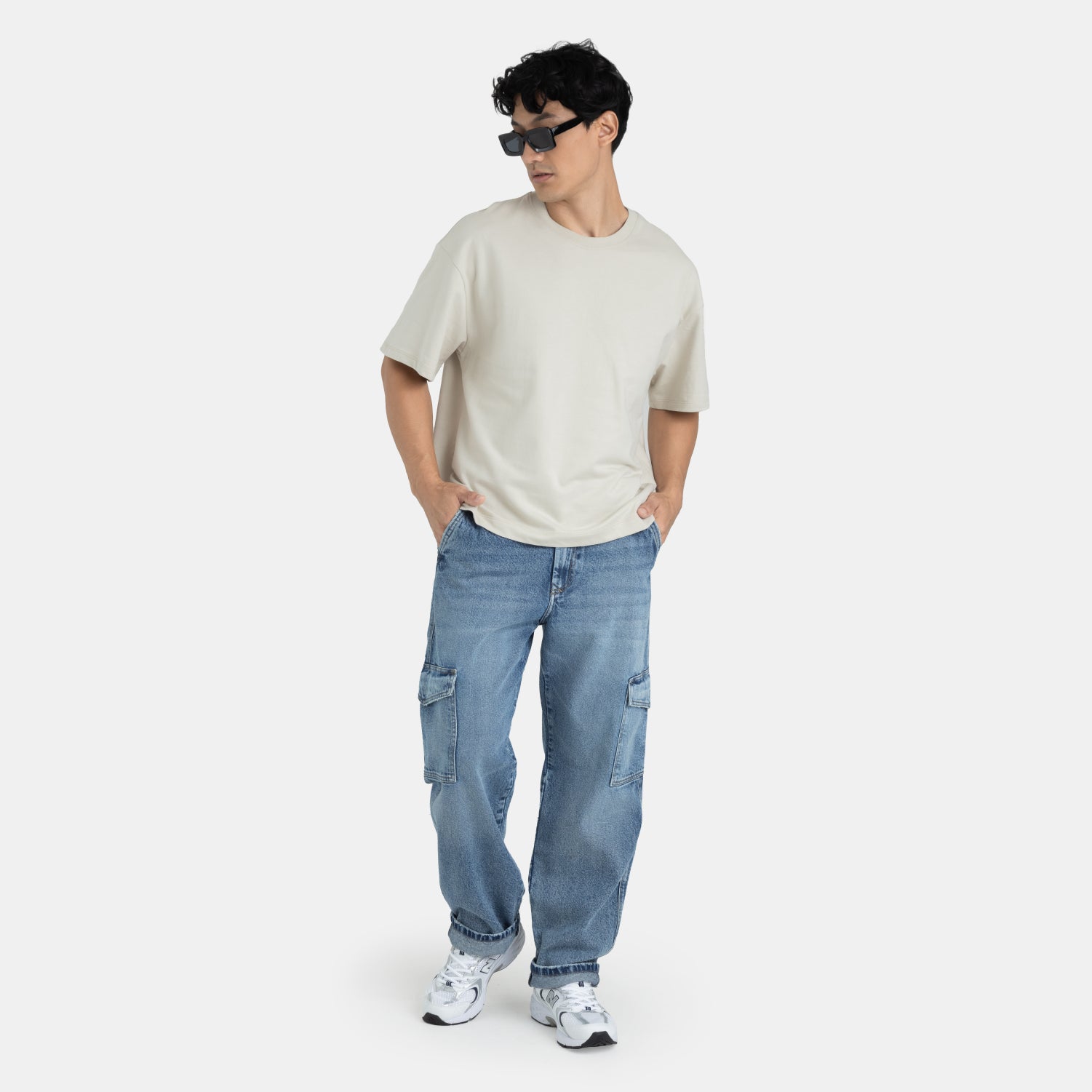 Urban Cargo Relaxed Jeans Medium Blue