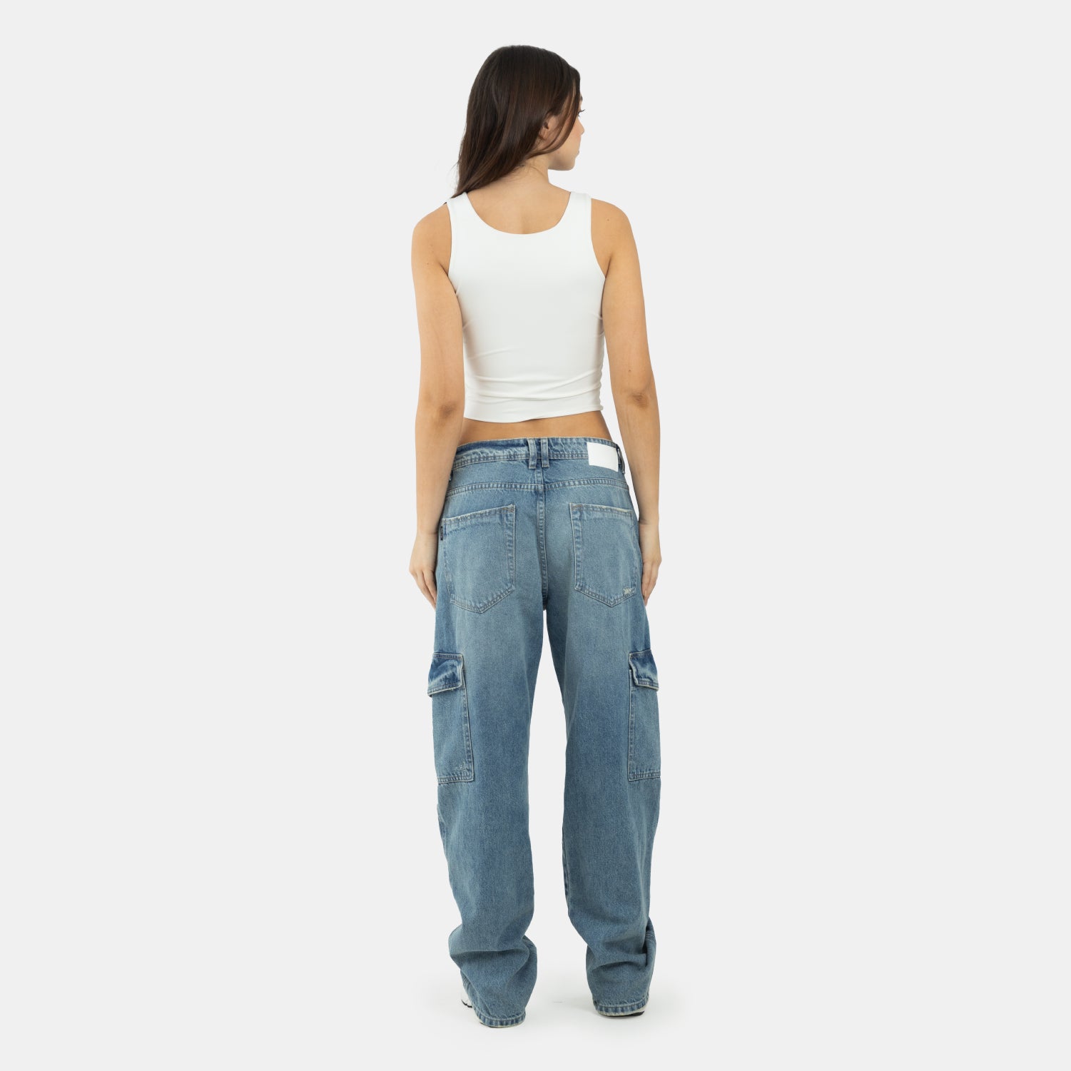 Urban Cargo Relaxed Jeans Medium Blue WOMAN