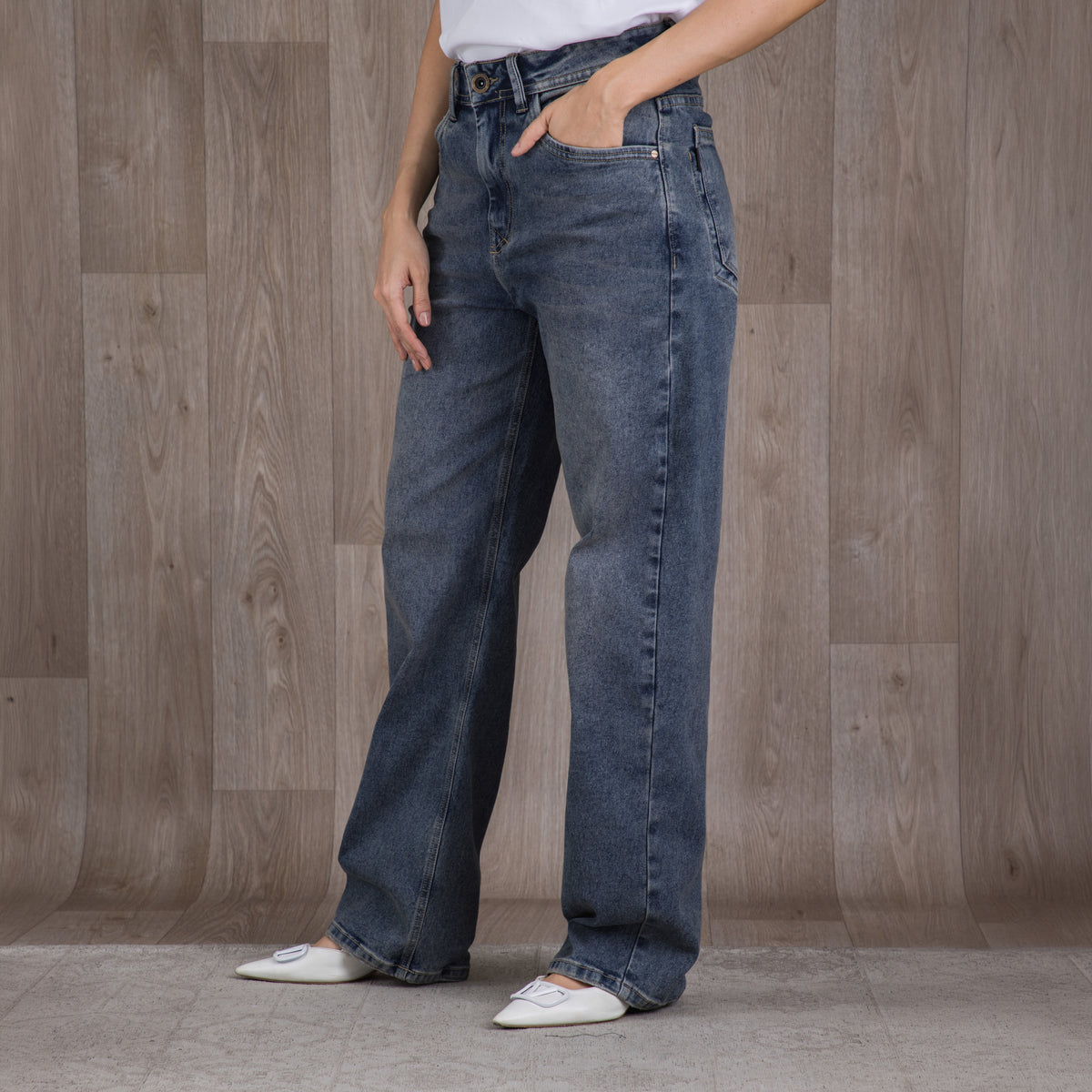 Stone Straight Jean Azul Medio