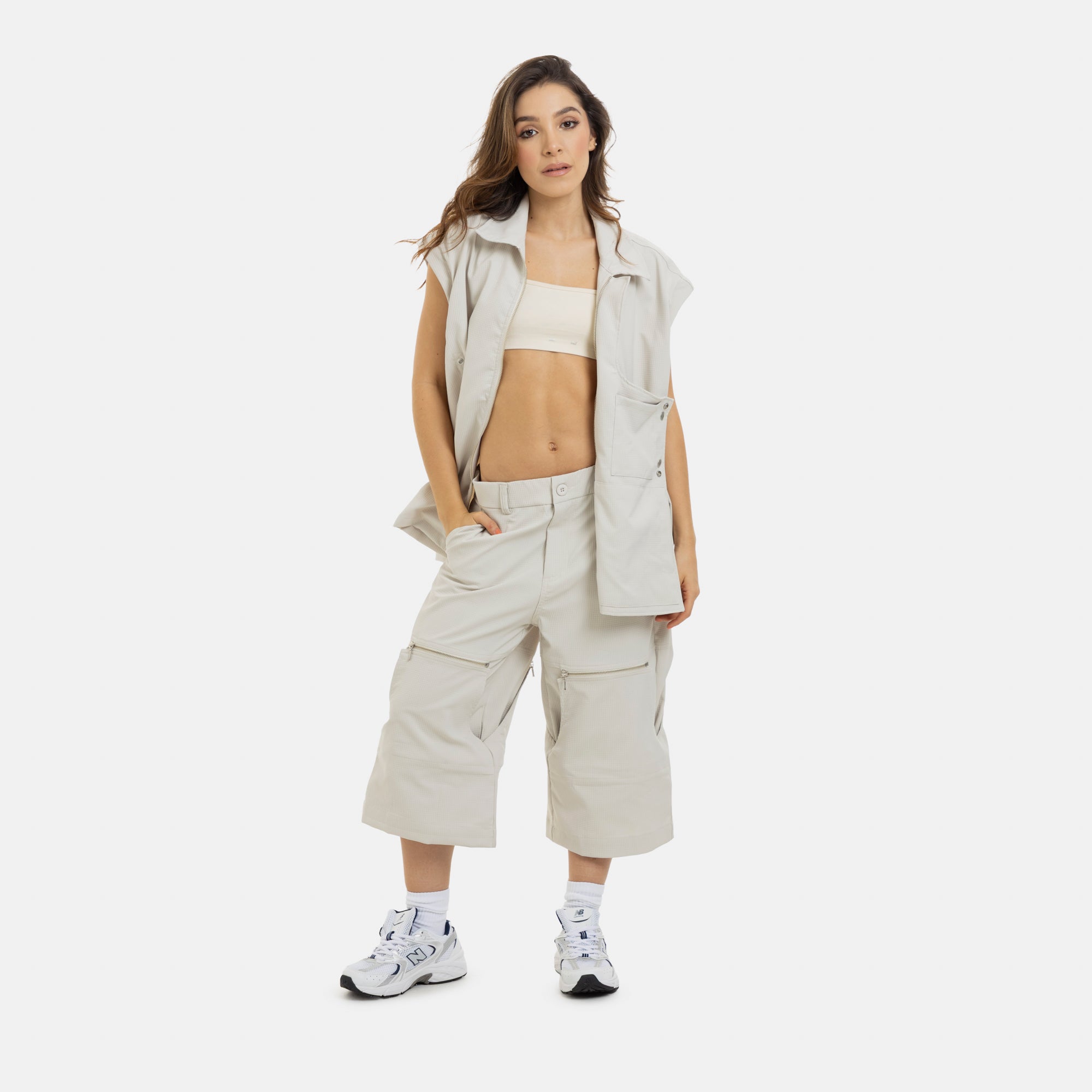 Beige Active Convertible Pants
